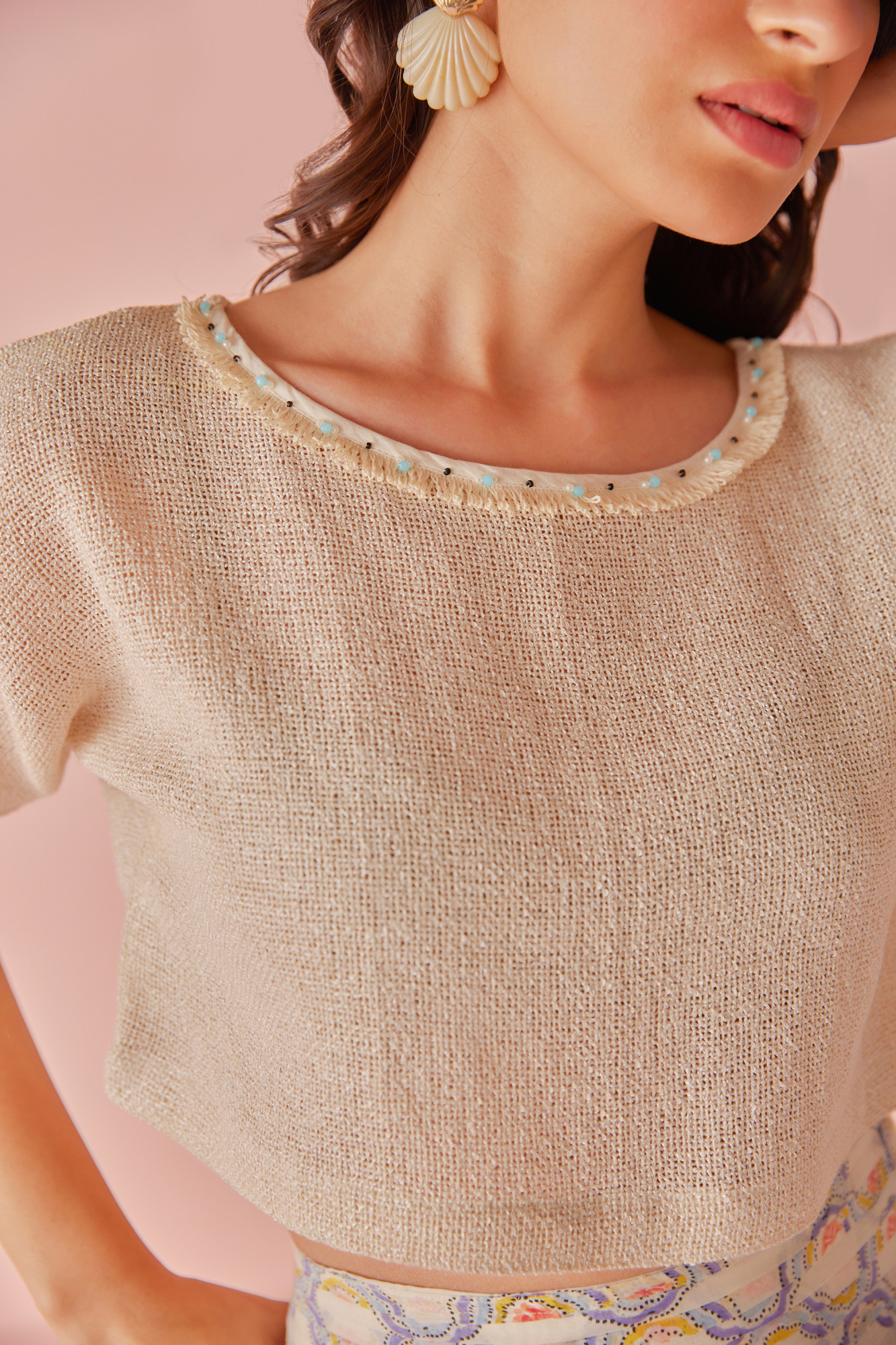 Pearl Mesh Top