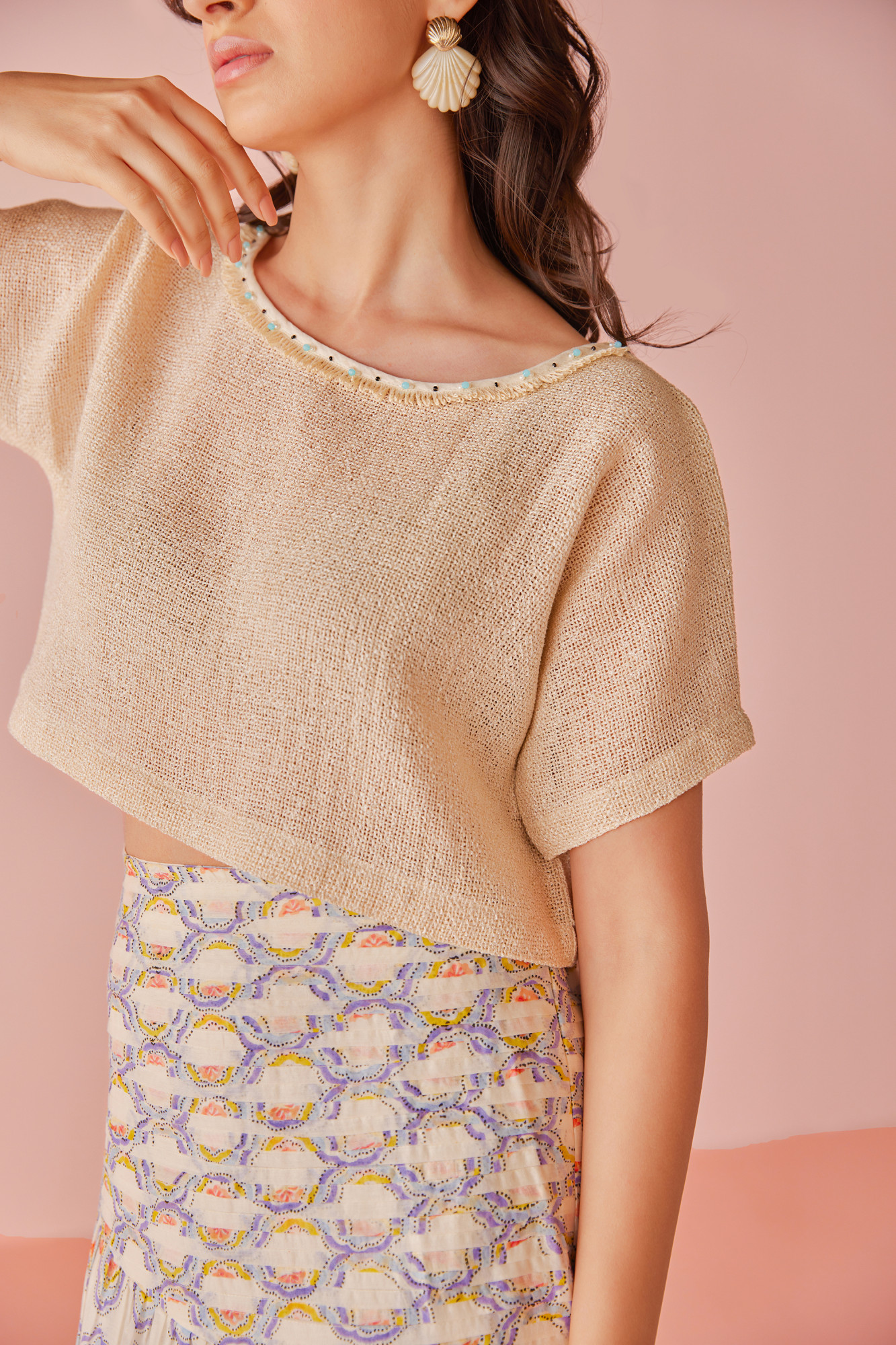 Pearl Mesh Top