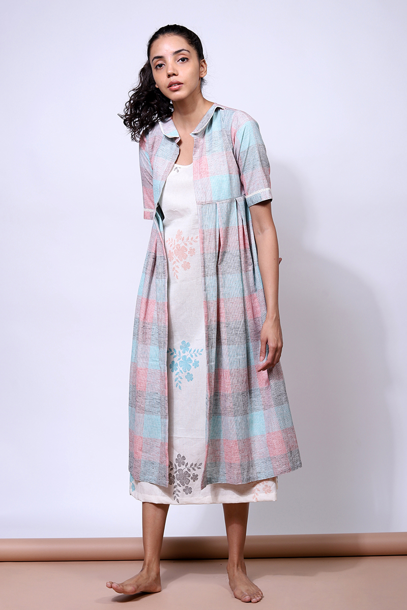 Cotton Handloom Woven Jacket Set