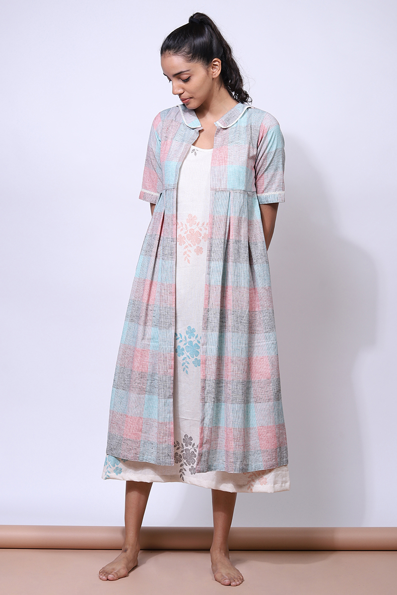 Cotton Handloom Woven Jacket Set