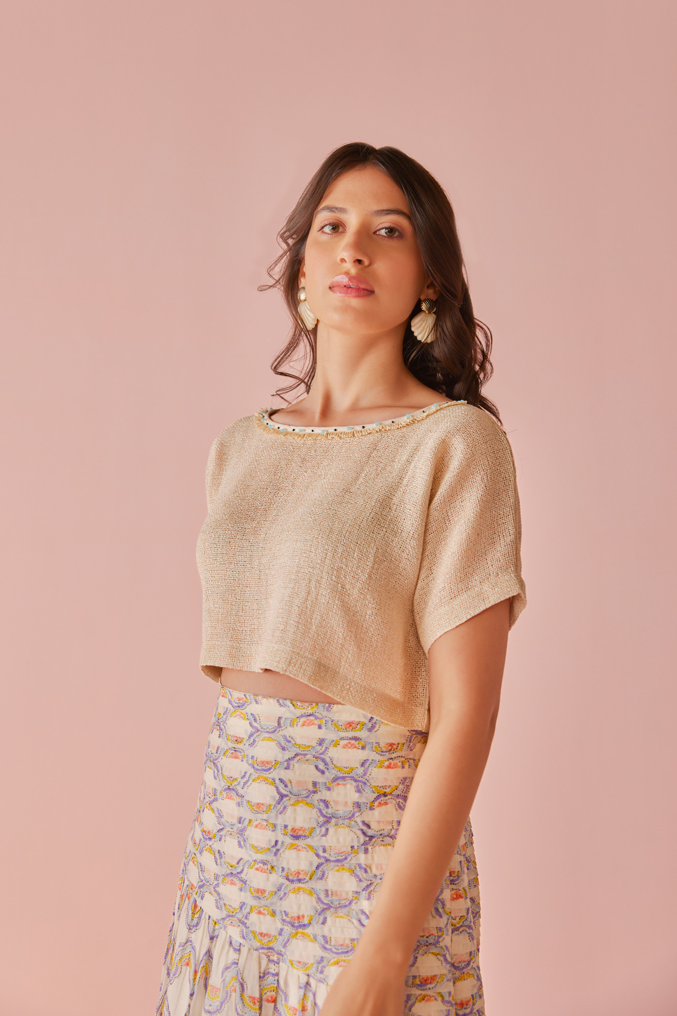 Pearl Mesh Top