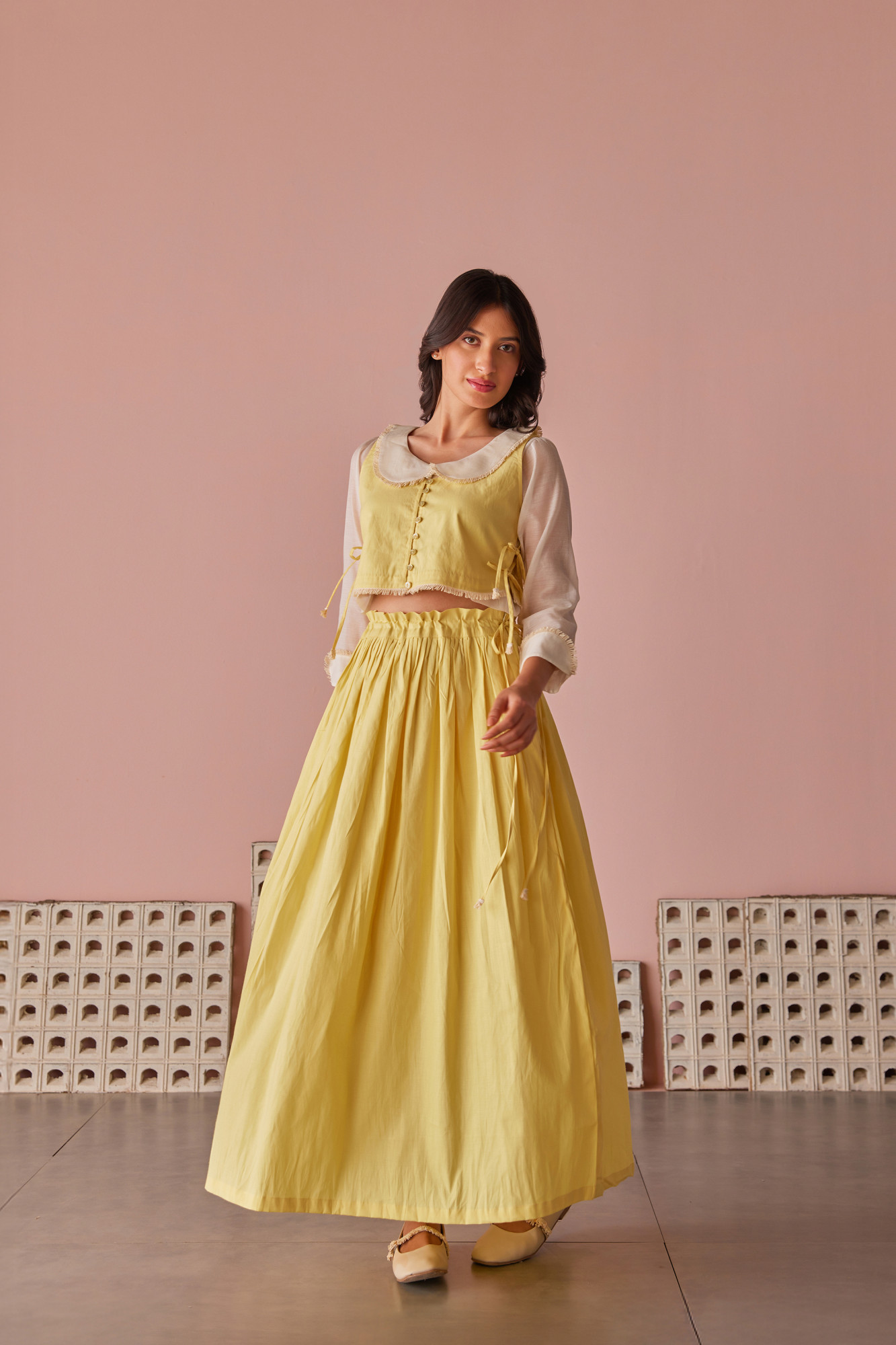 Honey Honey Cotton Modal Gathered Skirt