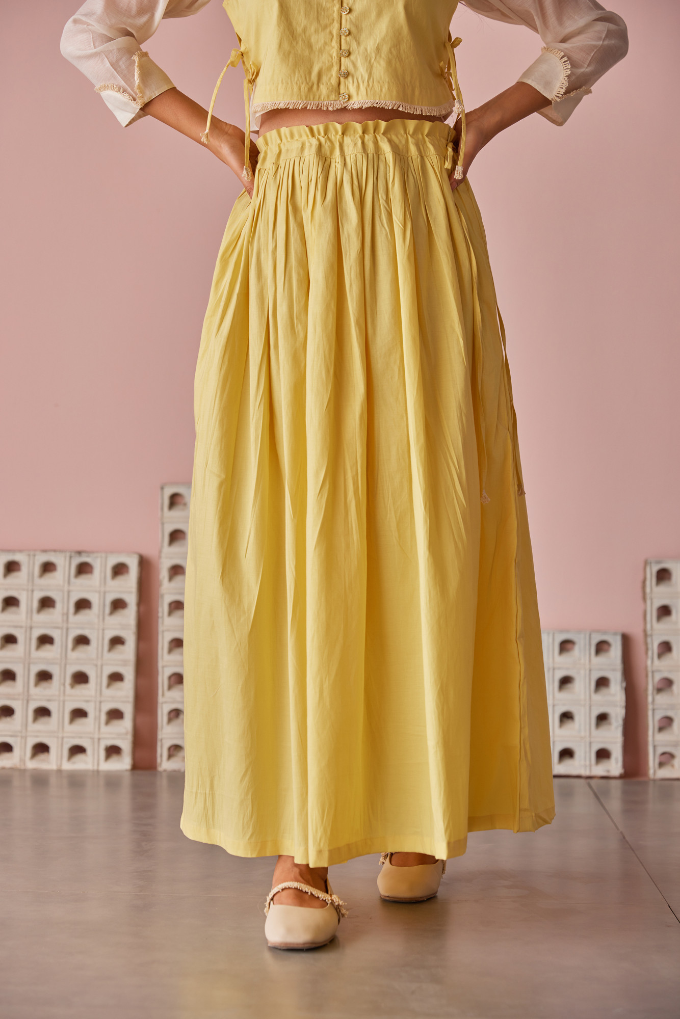 Honey Honey Cotton Modal Gathered Skirt