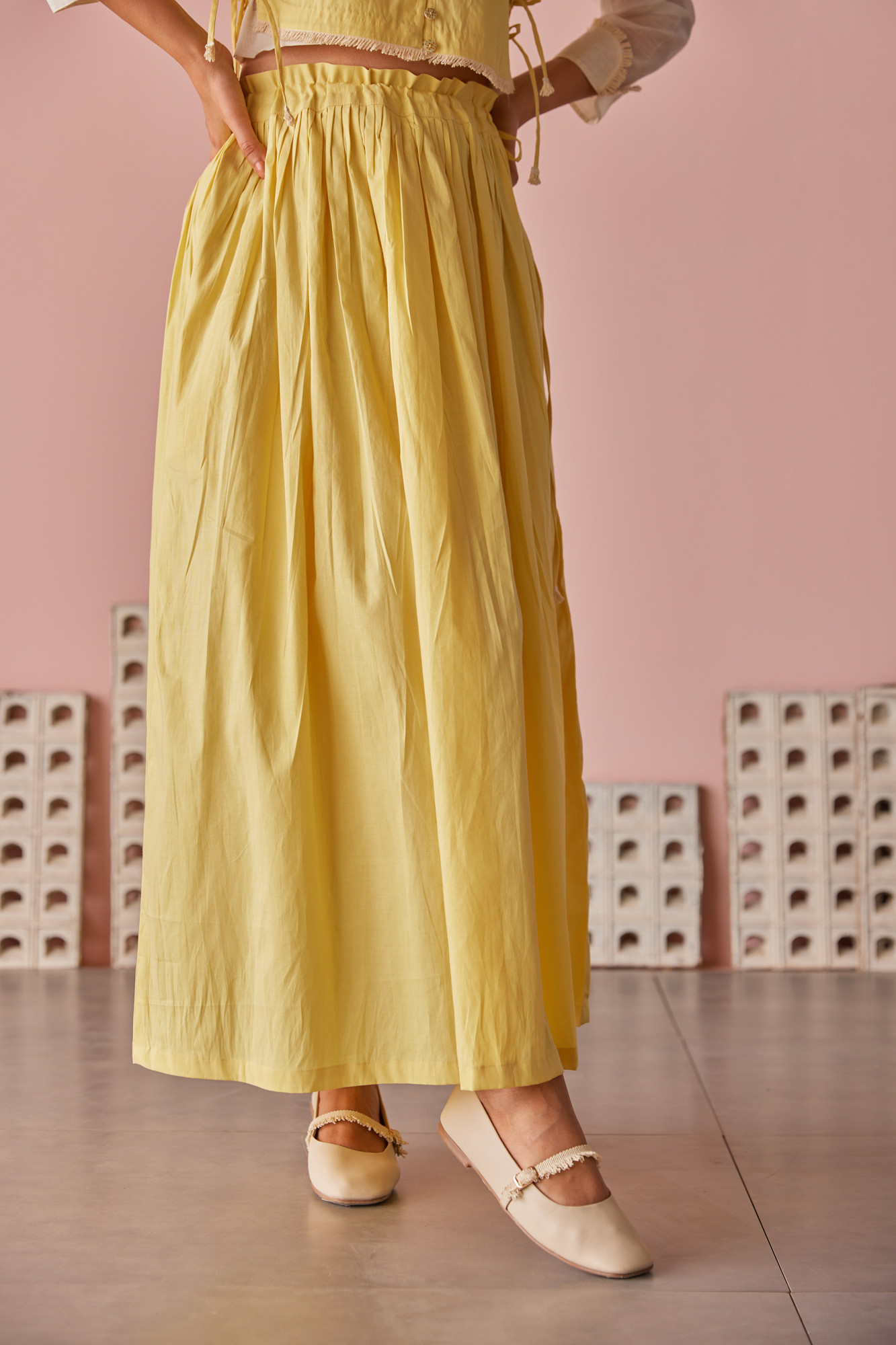 Honey Honey Cotton Modal Gathered Skirt
