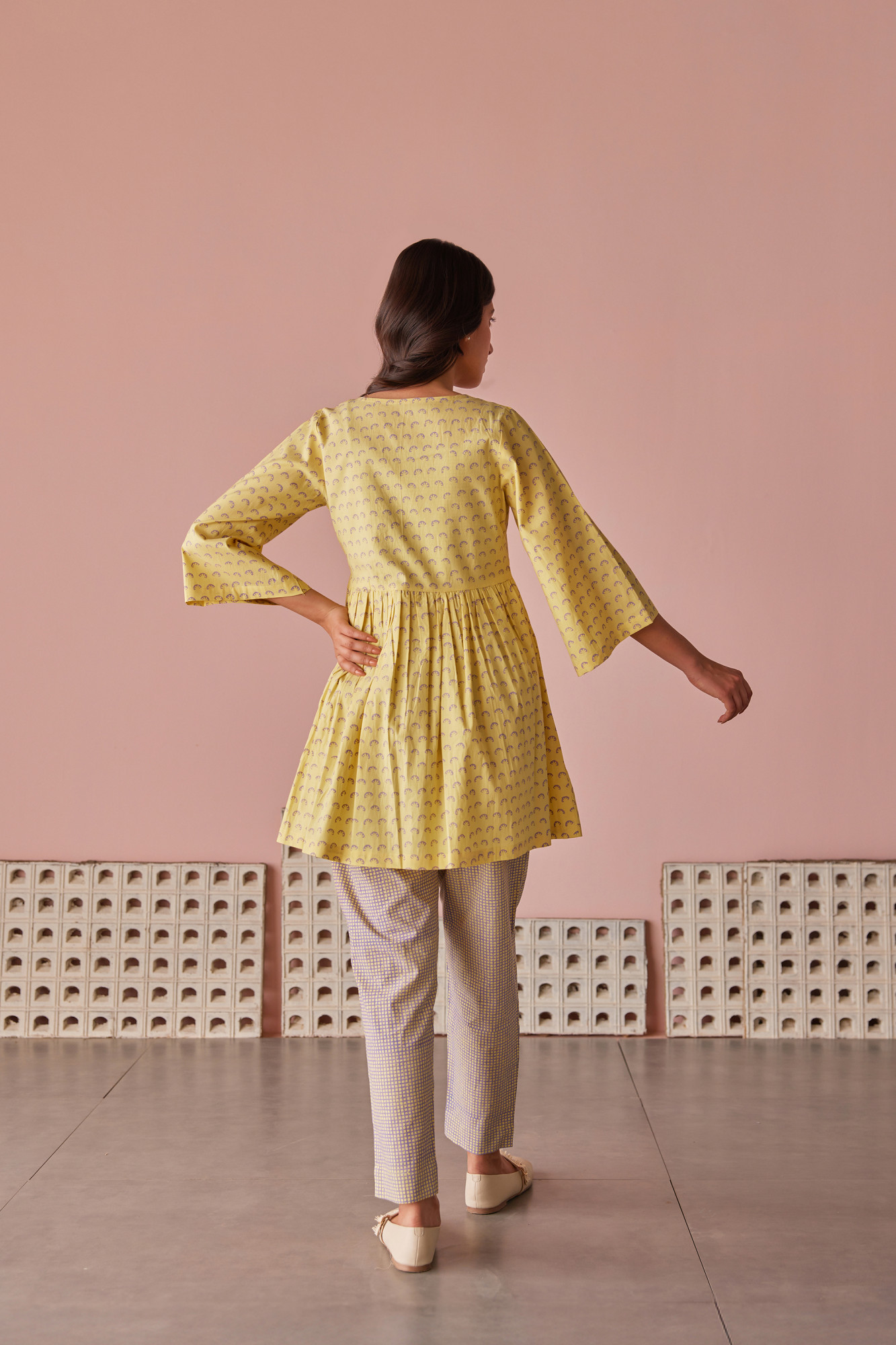 Sepia Cotton Modal Block Printed Shrug Top