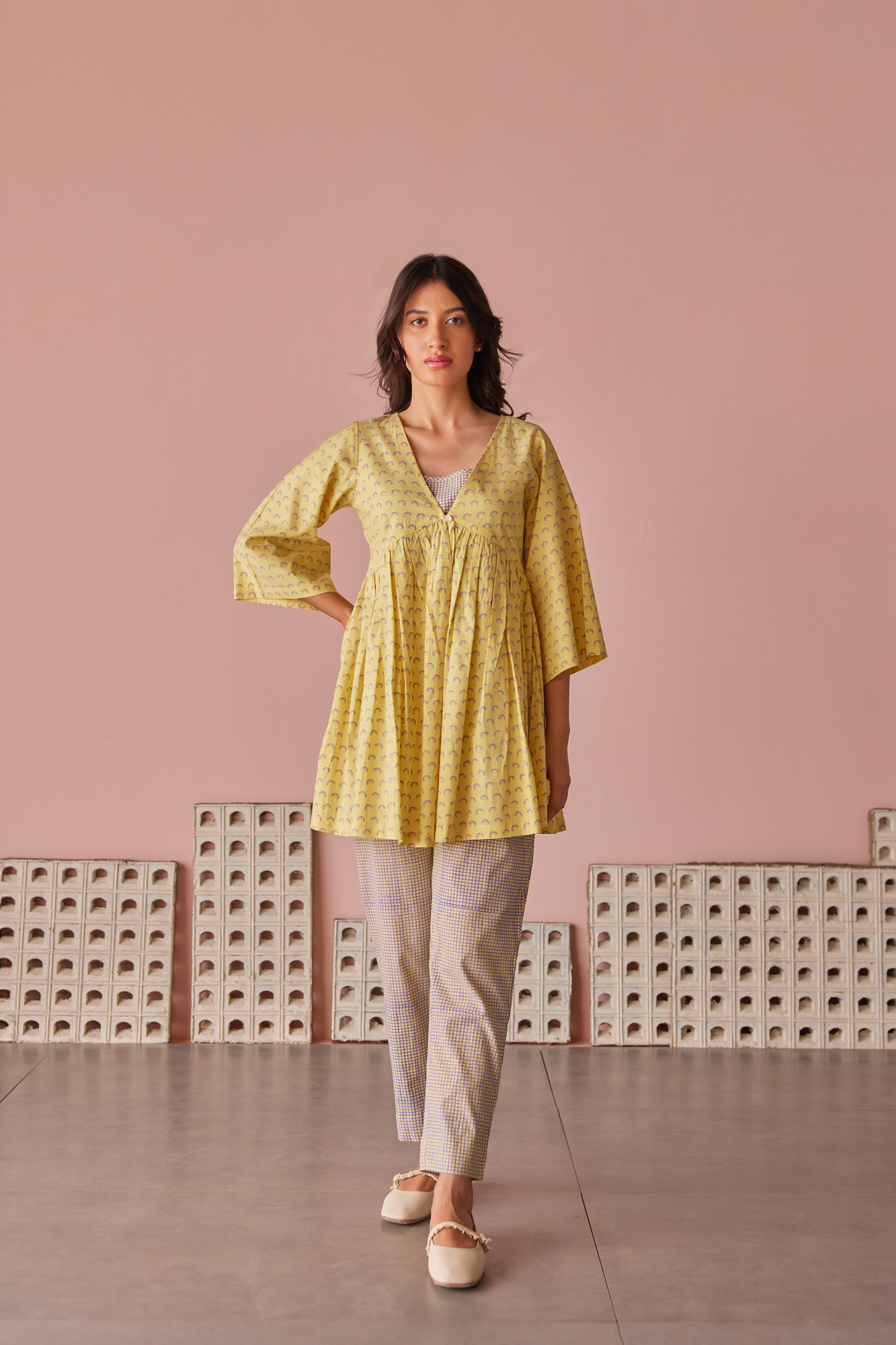 Sepia Cotton Modal Block Printed Co ord Set