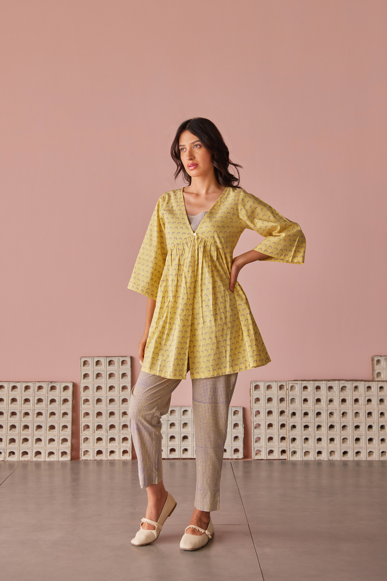 Sepia Cotton Modal Block Printed Co ord Set