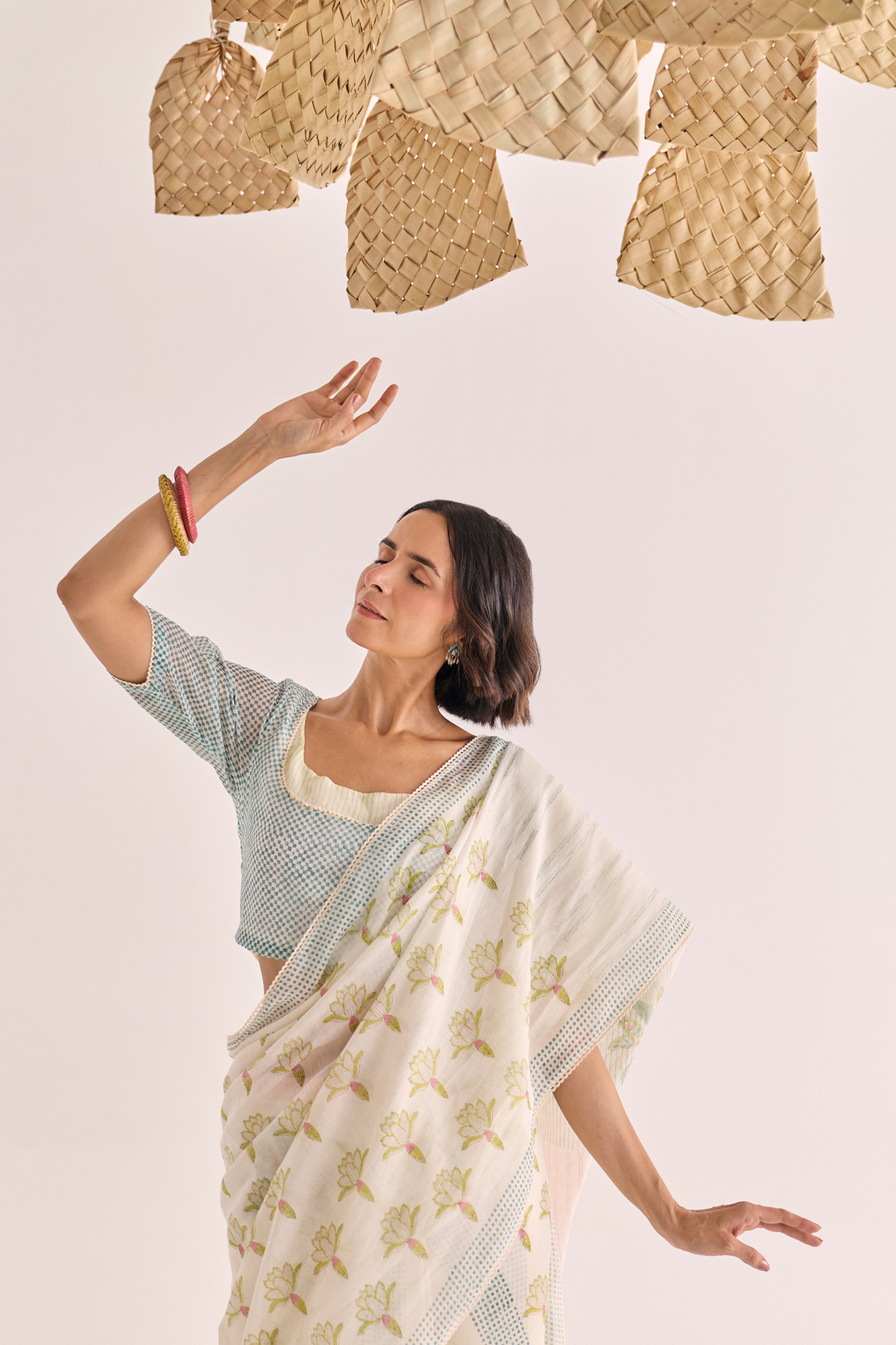 Taru Block Printed Chanderi Blouse