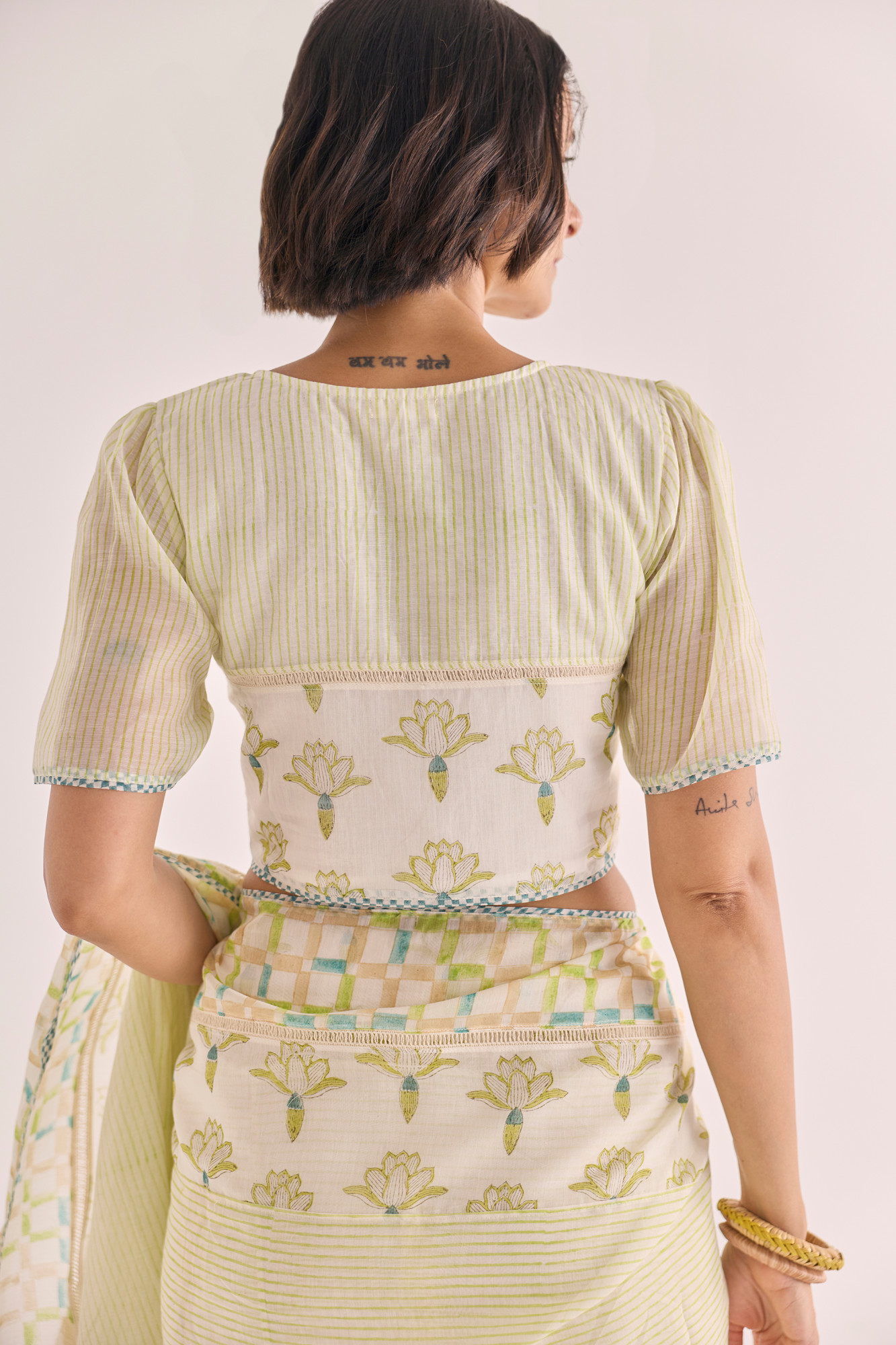 Musa Block Printed Chanderi Blouse