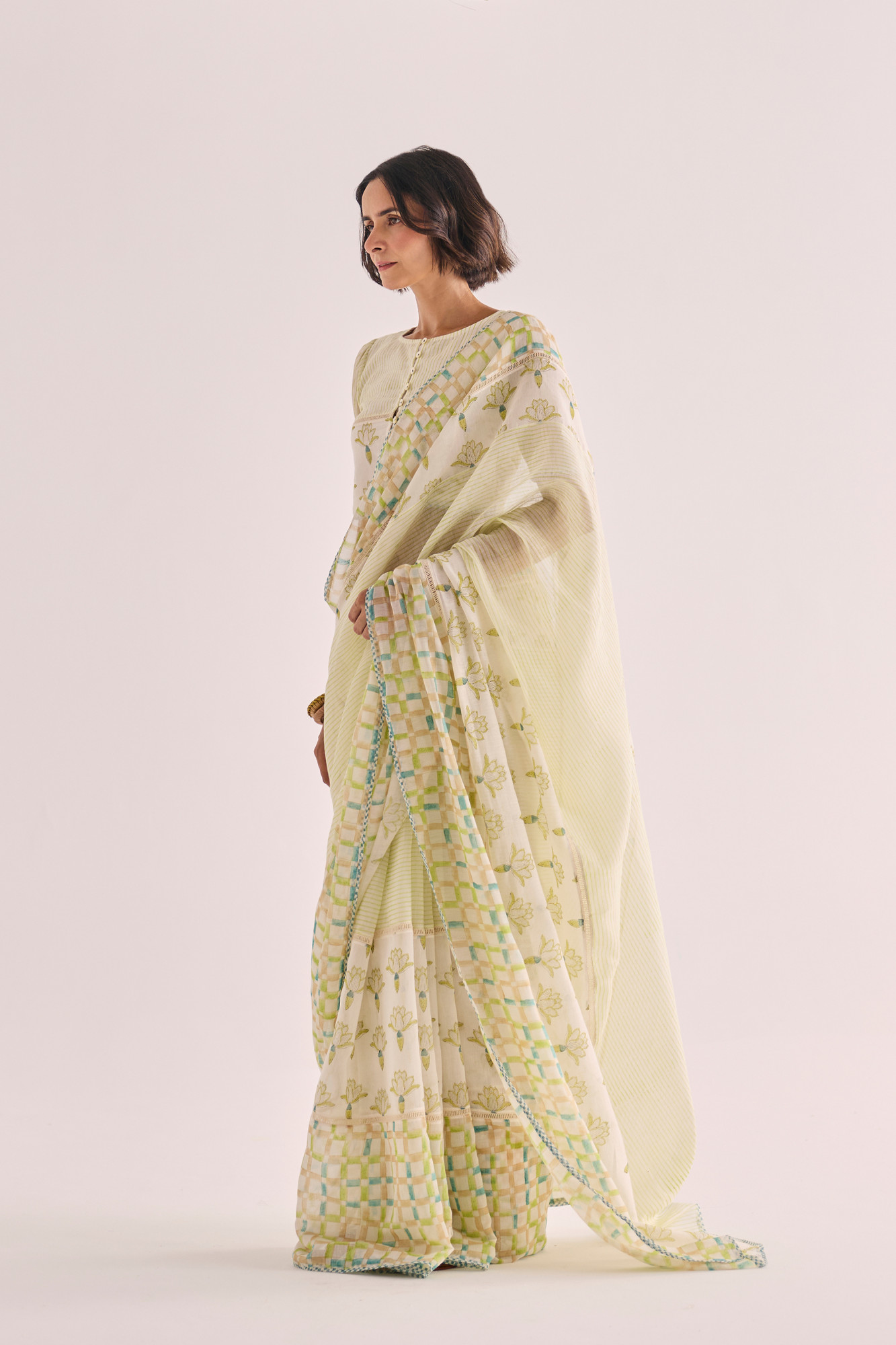 Musa Block Printed Chanderi Saree