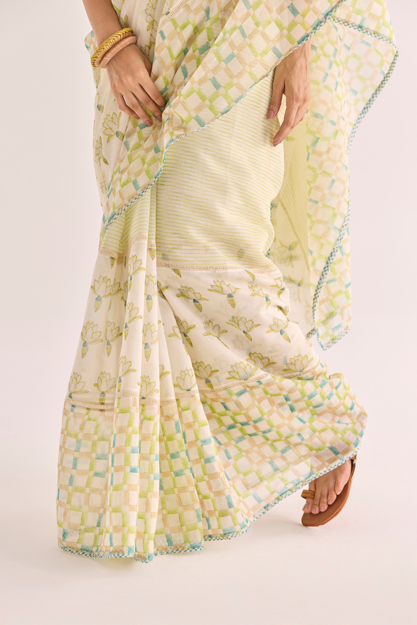 Musa Block Printed Chanderi Saree