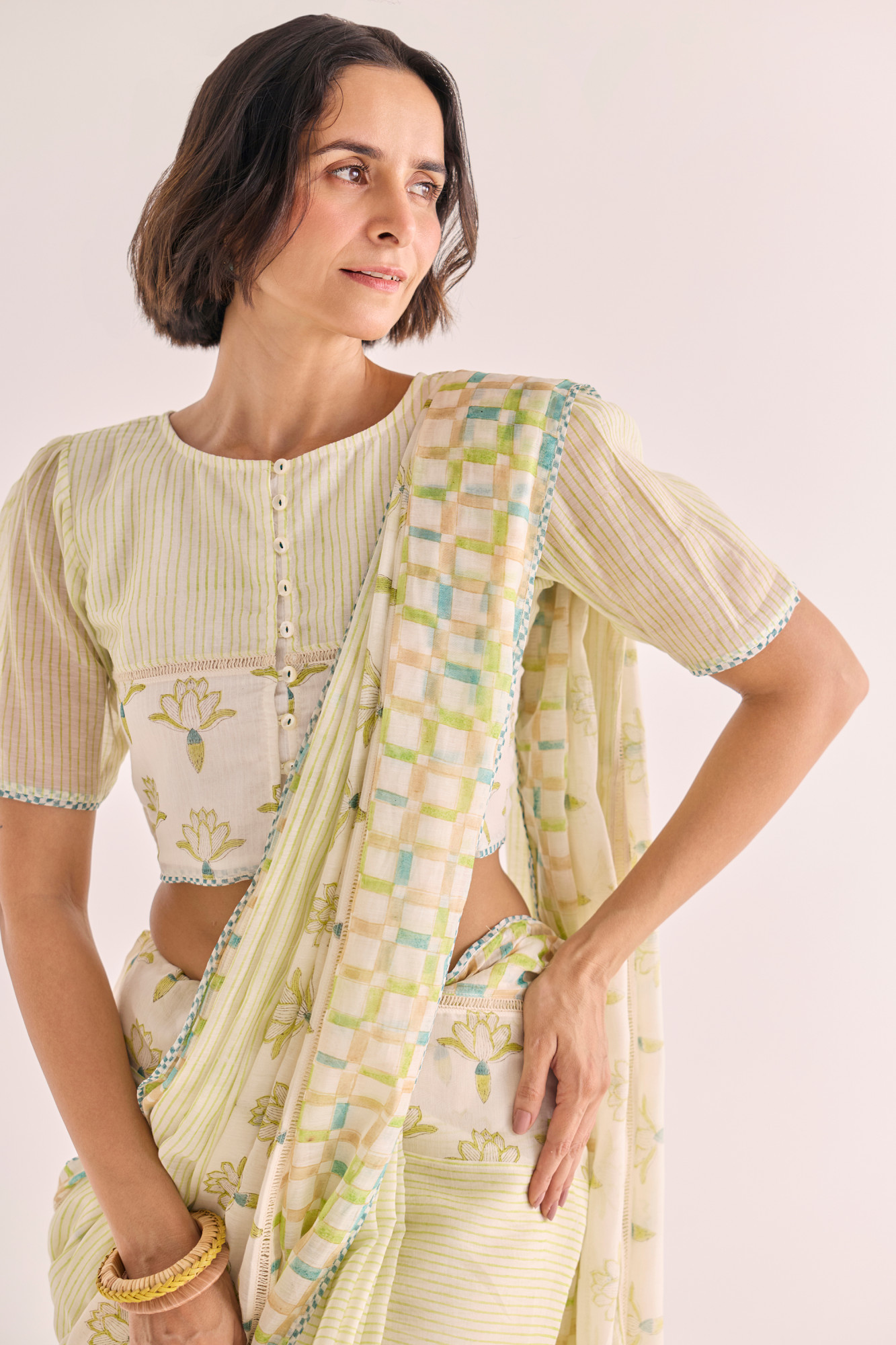 Musa Block Printed Chanderi Blouse