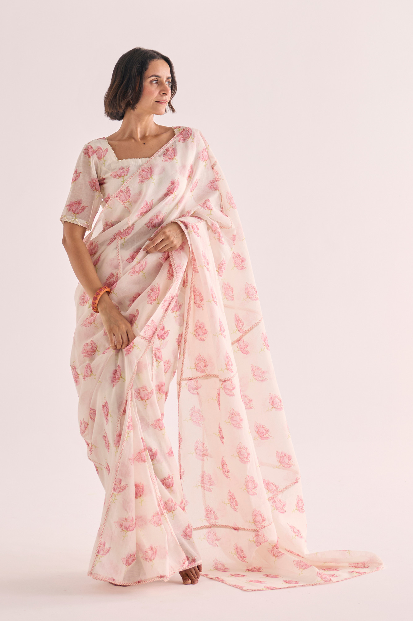 Gulzar Block Printed Chanderi Saree