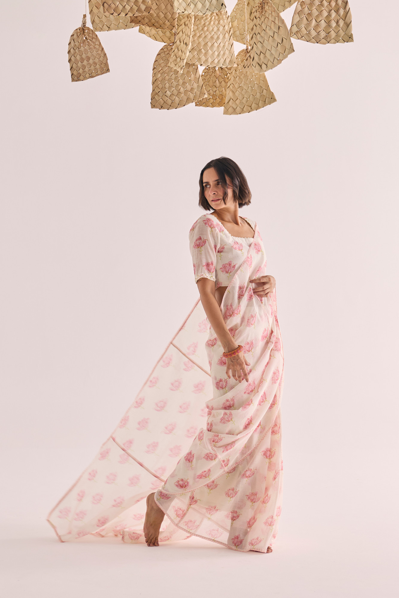 Gulzar Block Printed Chanderi Saree