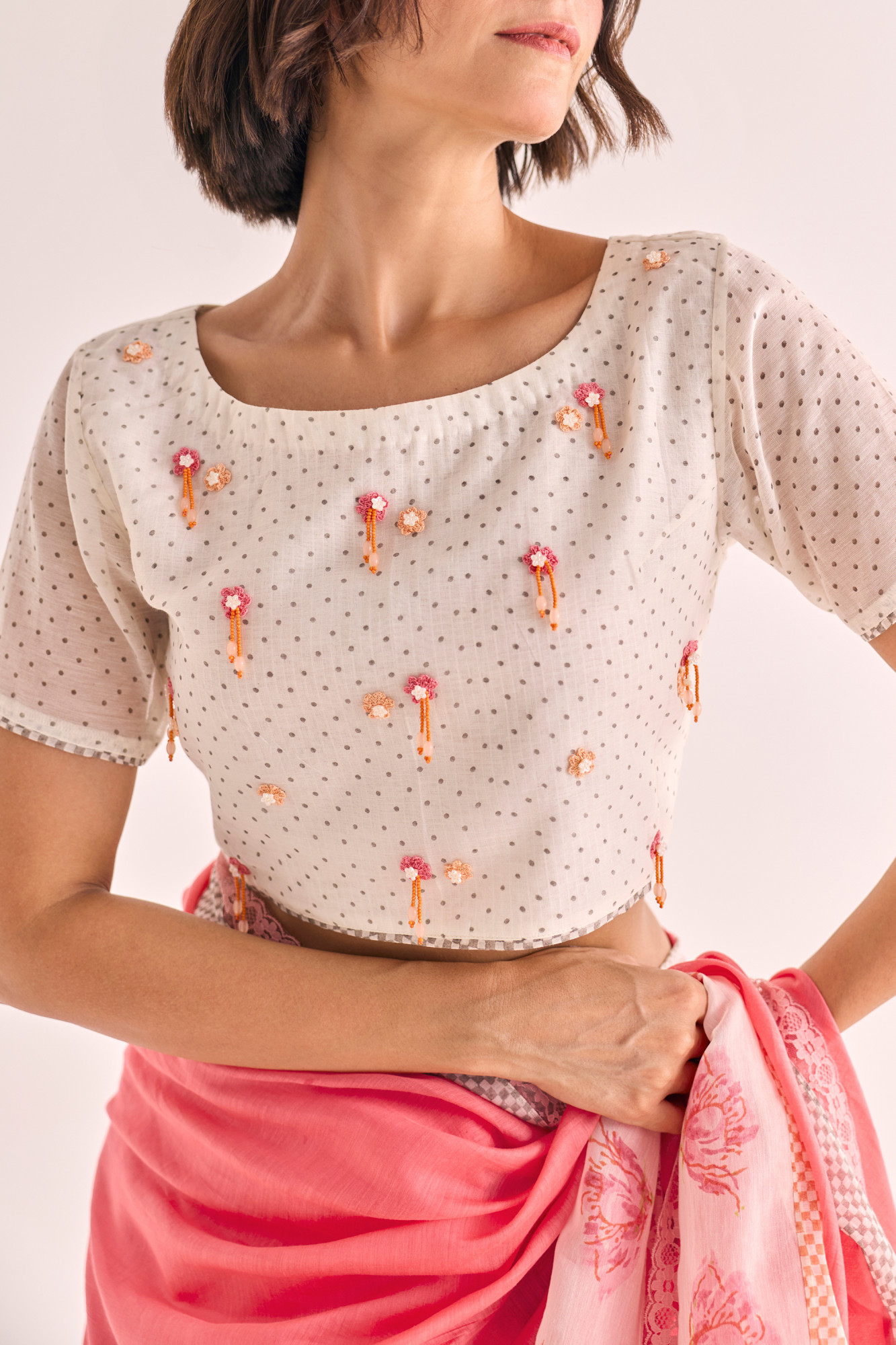 Gulrukh Block Printed Chanderi Blouse