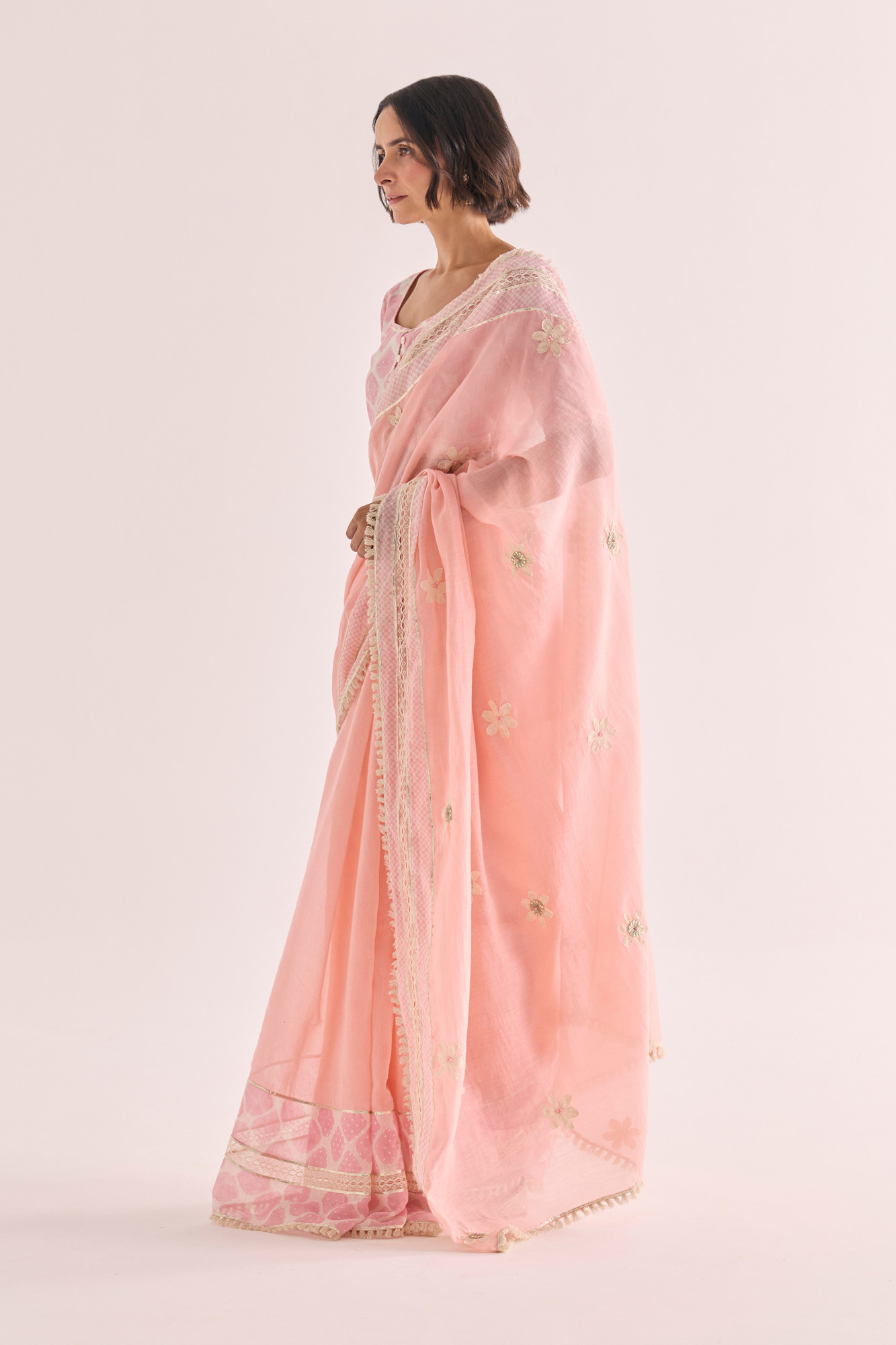 Naaz Gota Appliqu Chanderi Saree
