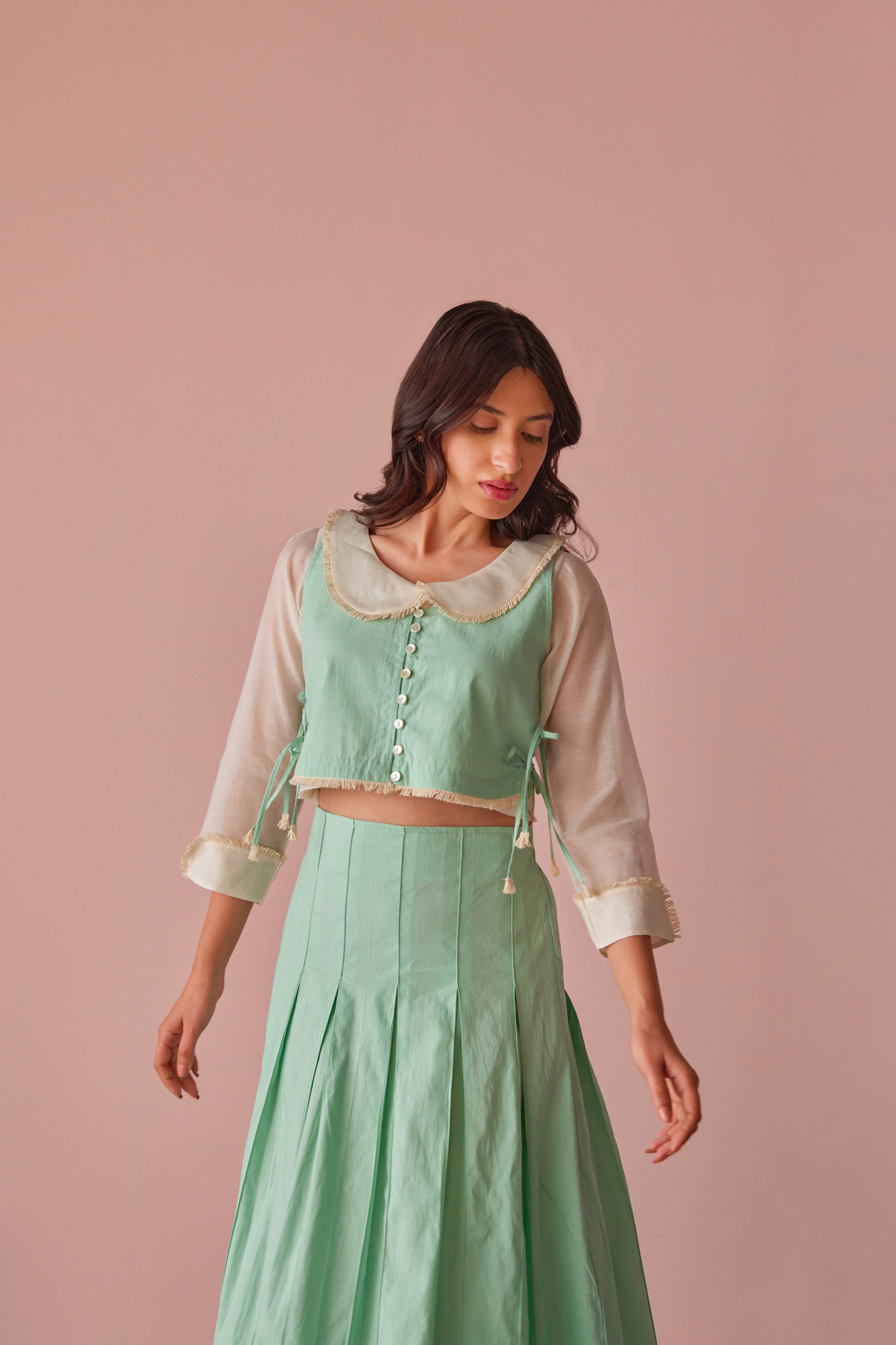 Opal Aura Cotton Modal Chanderi Top