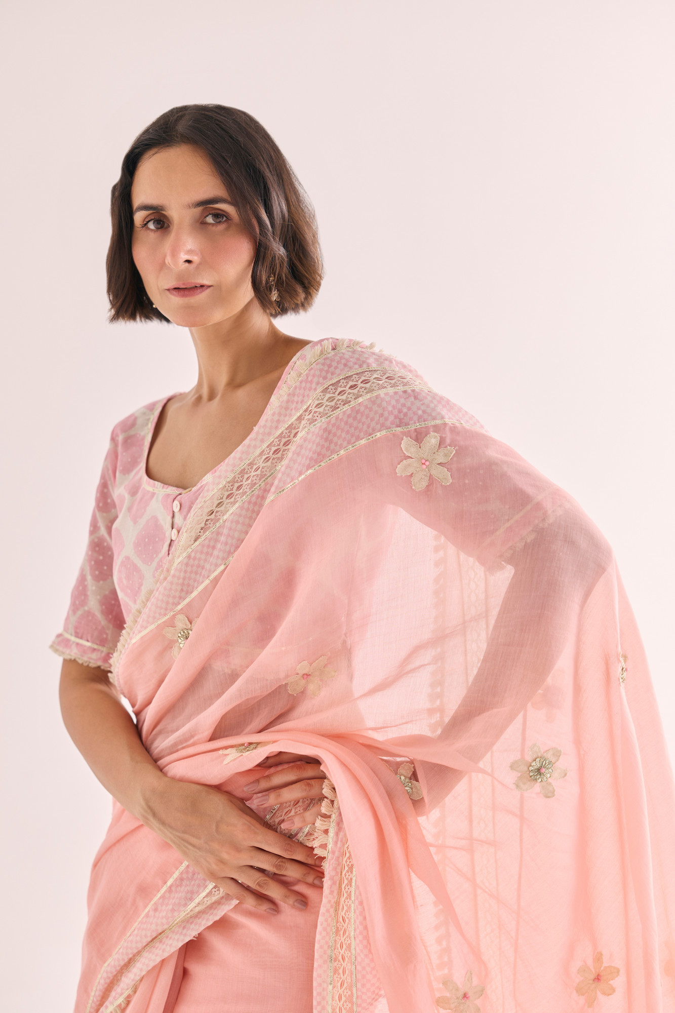 Naaz Gota Appliqu Chanderi Saree