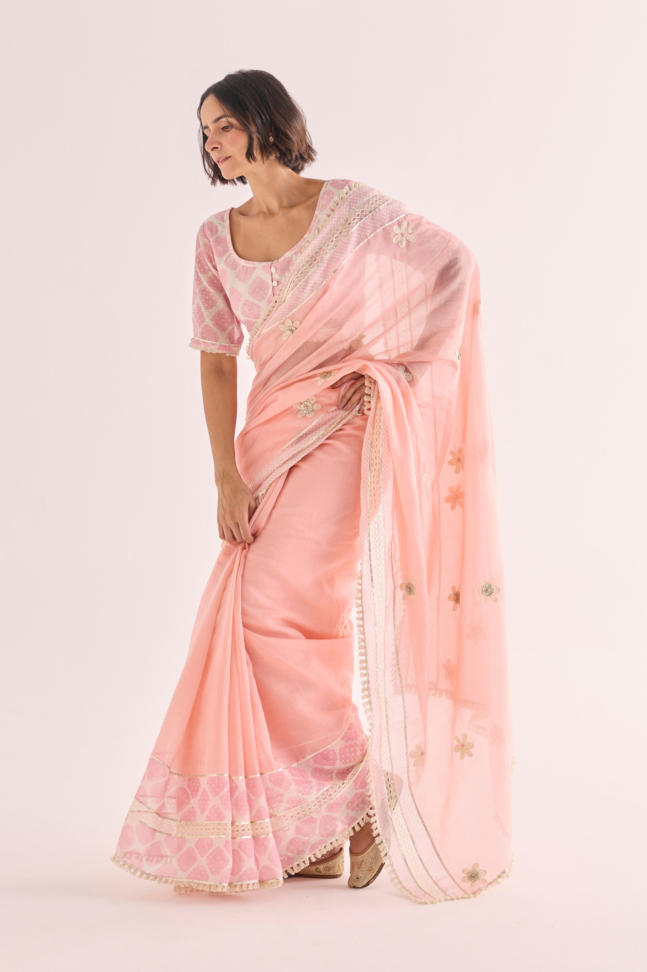 Naaz Gota Appliqu Chanderi Saree