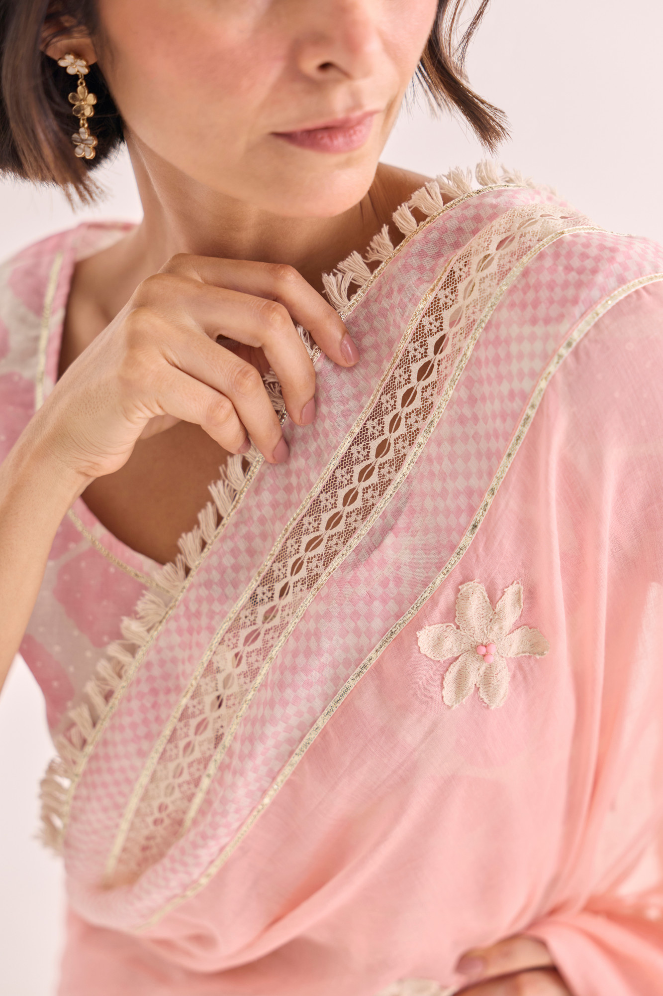 Naaz Gota Appliqu Chanderi Saree
