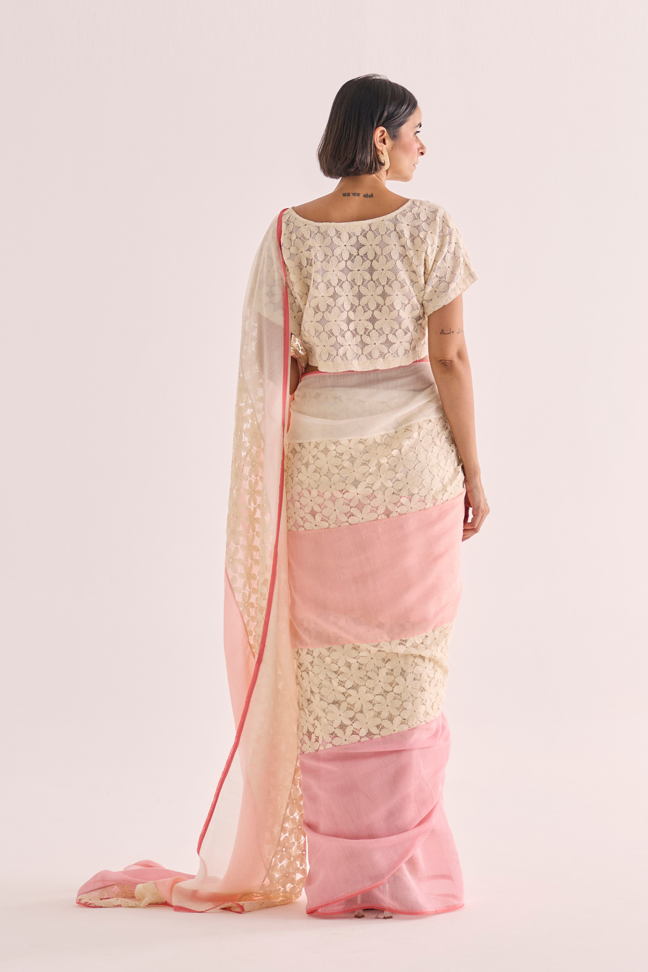 Bela Lace Panelled Chanderi Saree