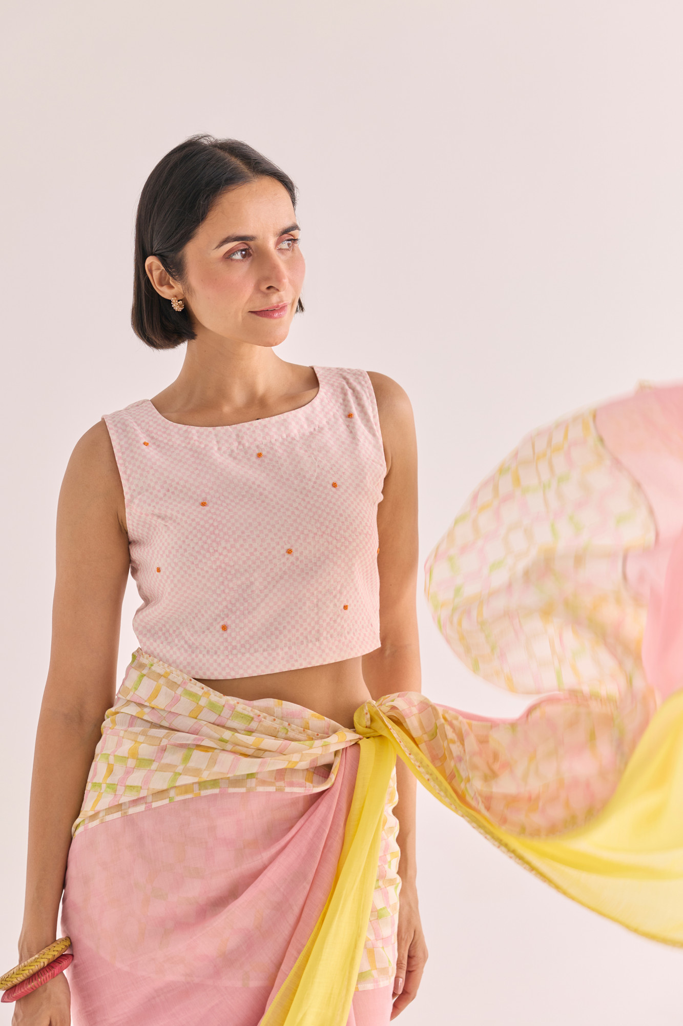 Yuzu Block Printed Chanderi Blouse
