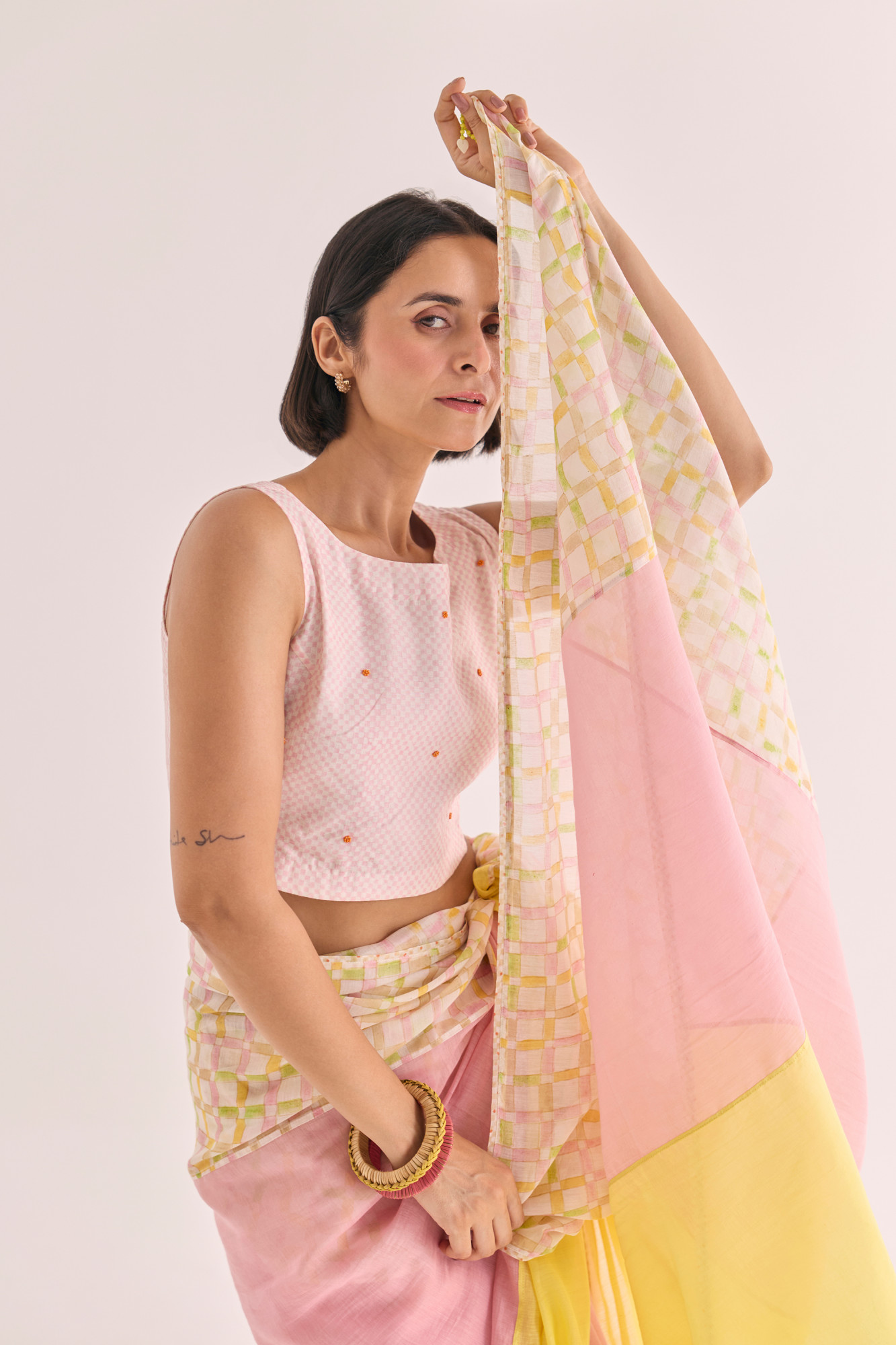 Yuzu Block Printed Chanderi Blouse