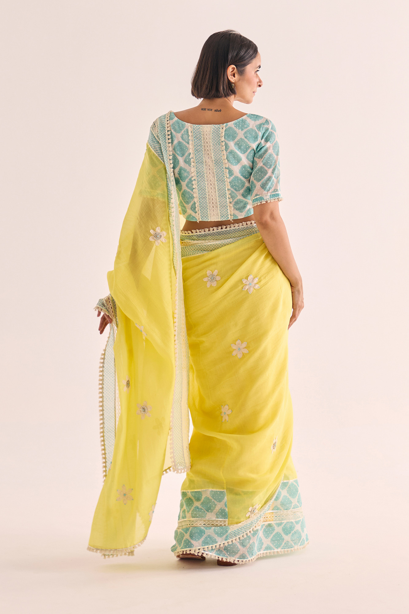 Arka Gota Appliqu Chanderi Saree