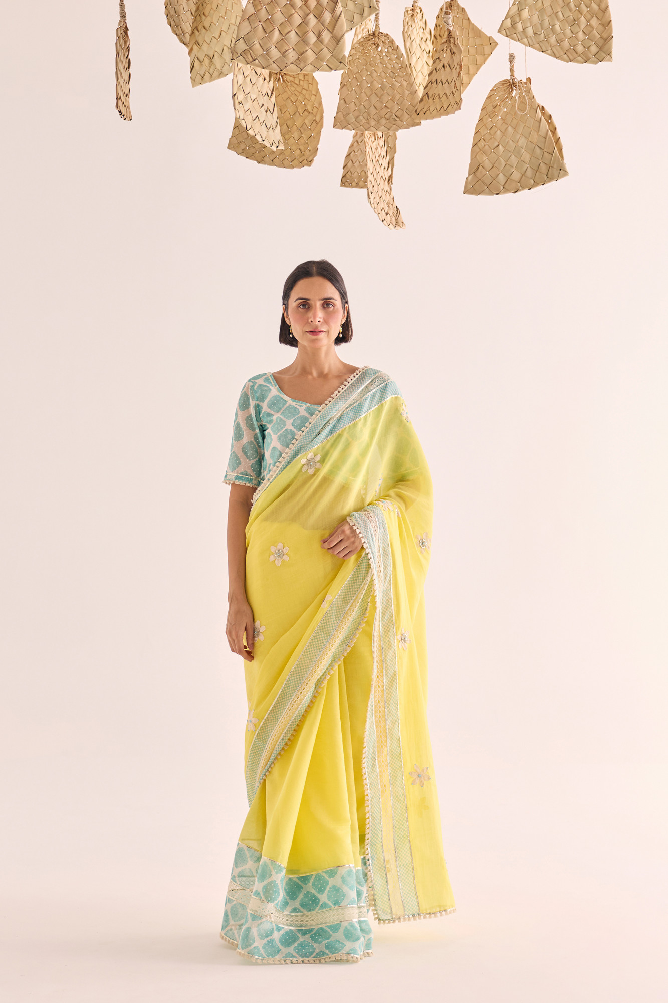 Arka Gota Appliqu Chanderi Saree