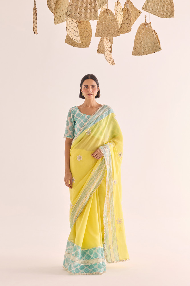 Image of Arka Gota Appliquè Chanderi Saree