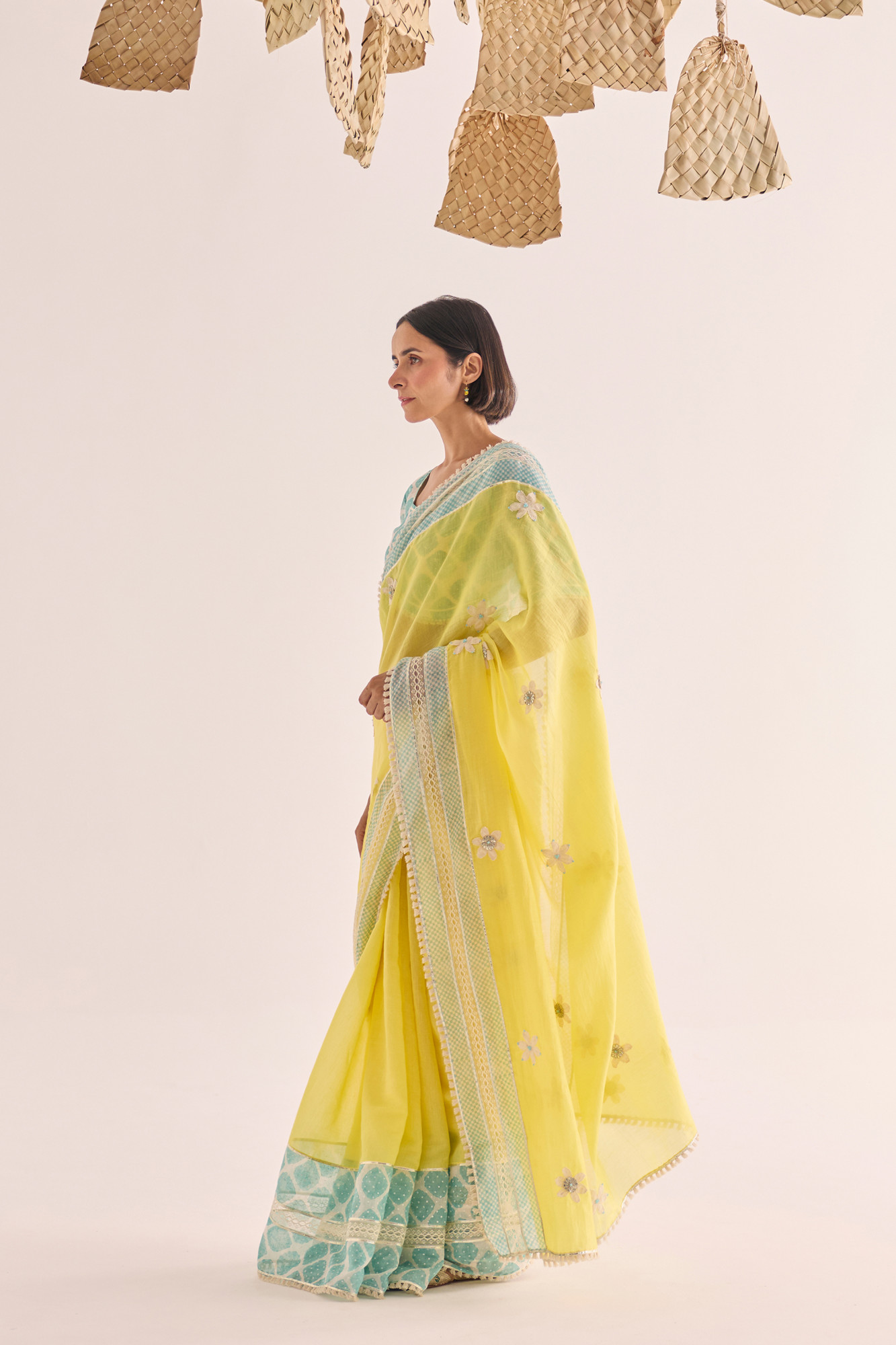 Arka Gota Appliqu Chanderi Saree