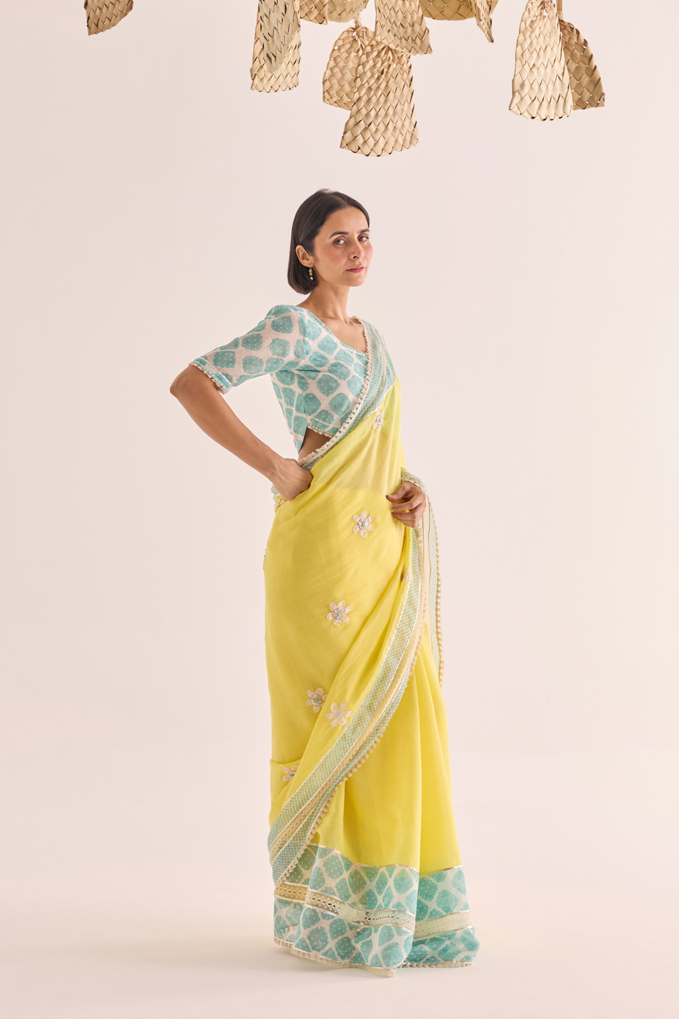 Arka Gota Appliqu Chanderi Saree