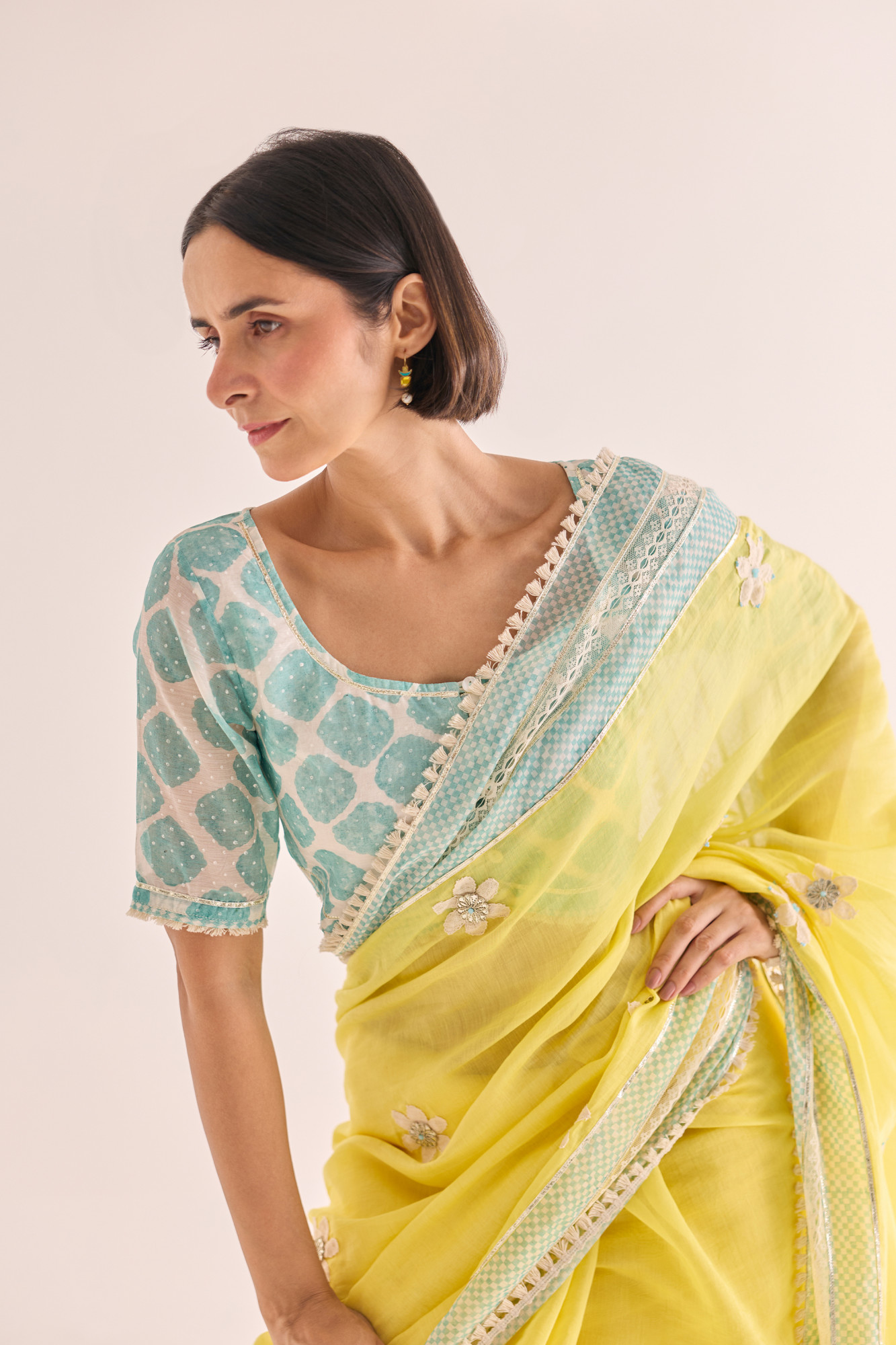 Arka Gota Appliqu Chanderi Saree