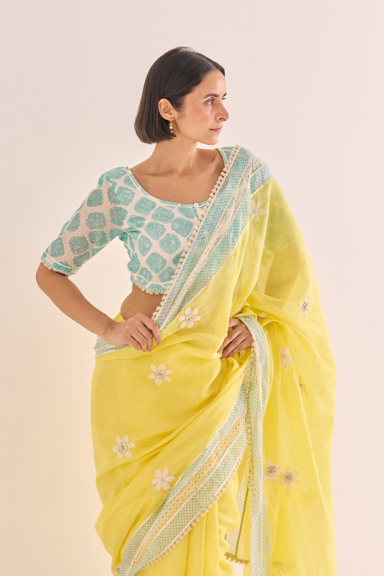 Arka Gota Appliqu Chanderi Saree