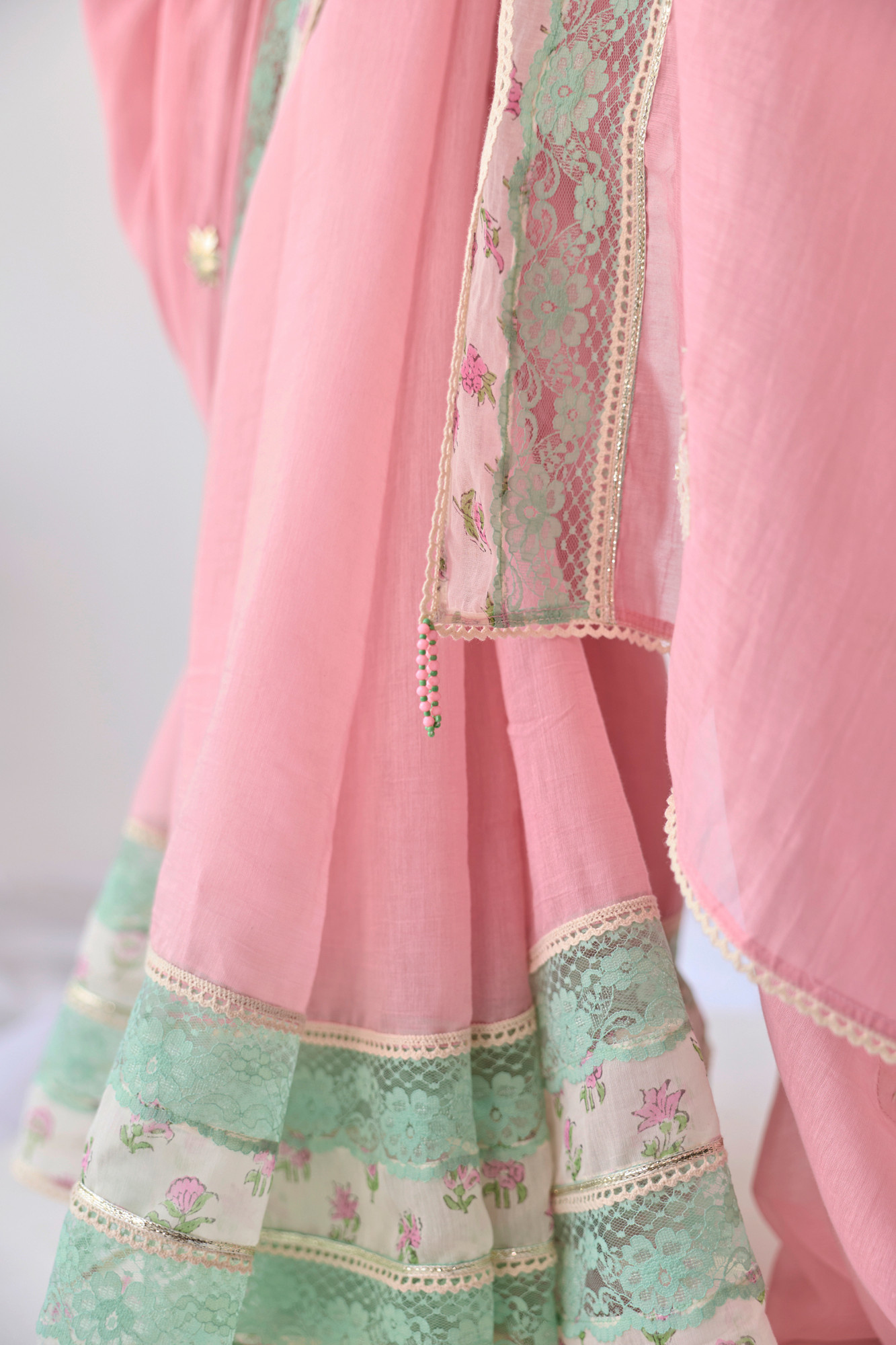 Gul Block Printed Chanderi Saree
