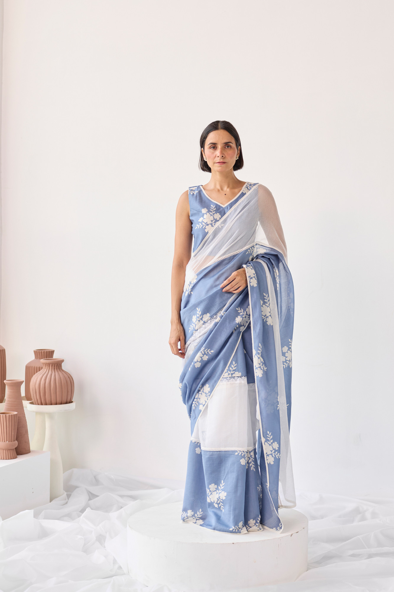 Nilofar Chanderi Kota Doria Saree