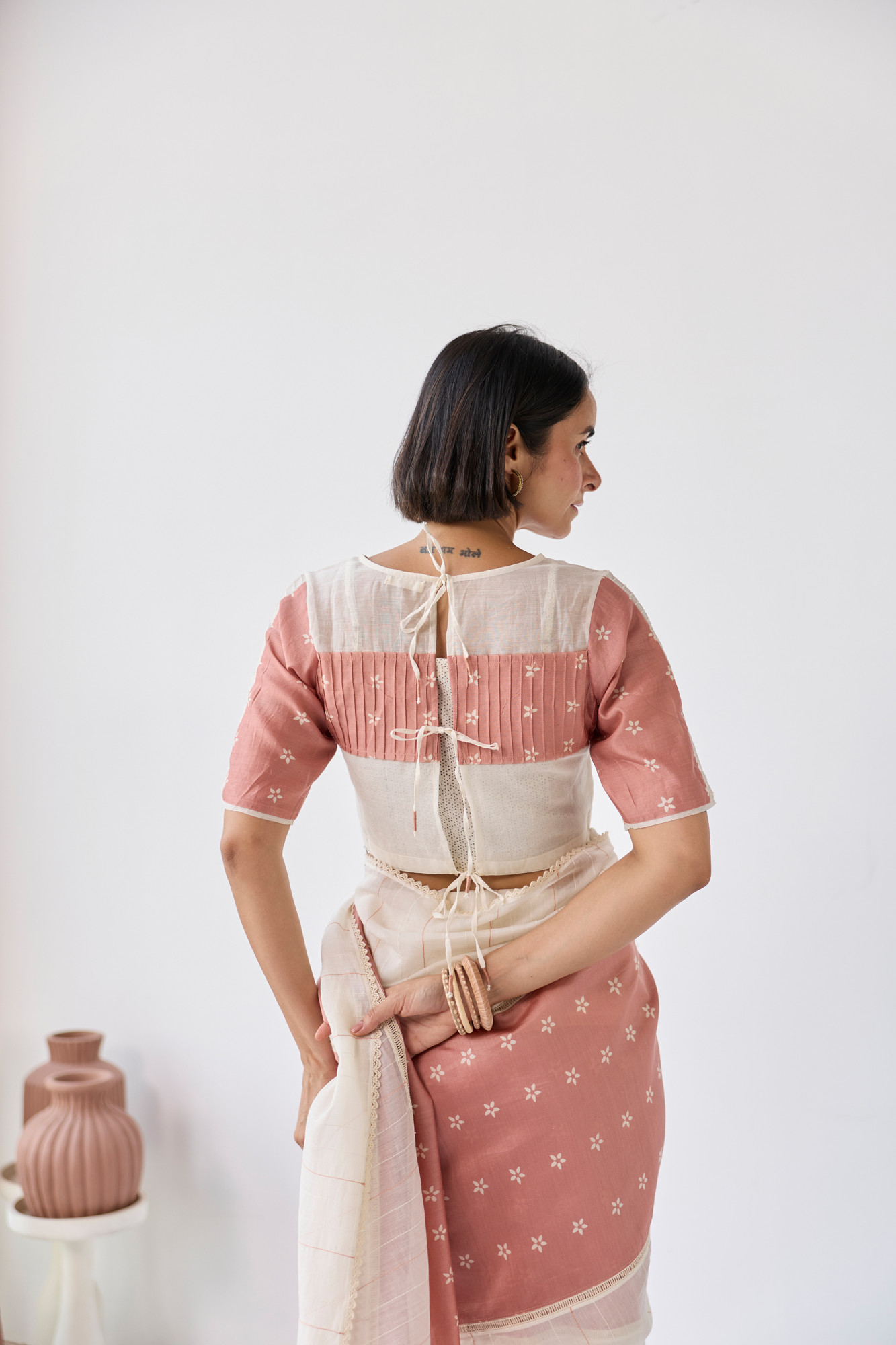 Surkh Block Printed Chanderi Blouse