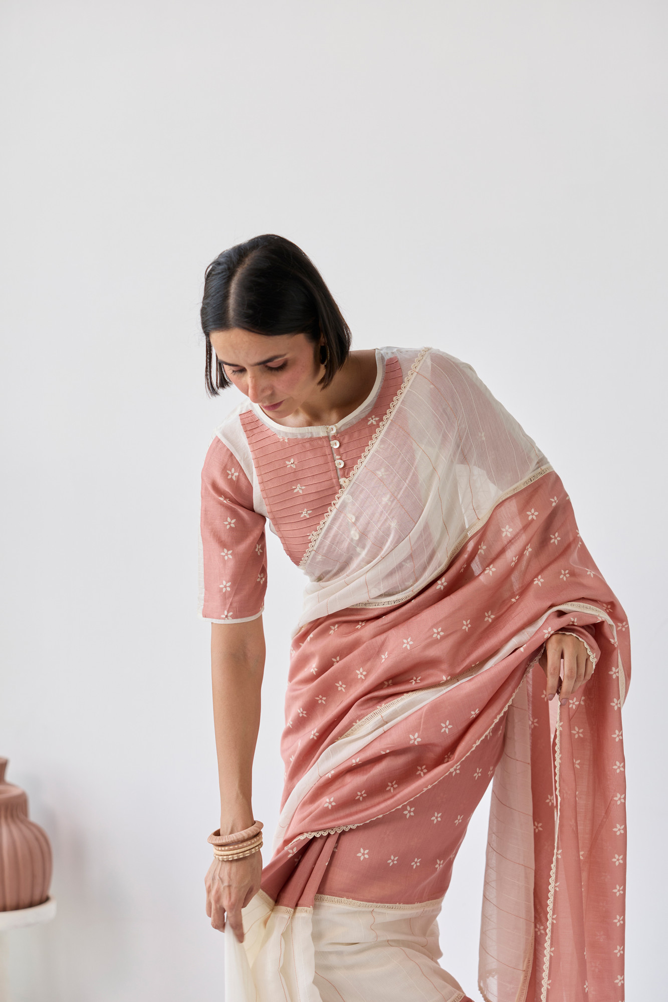 Surkh Block Printed Chanderi Blouse