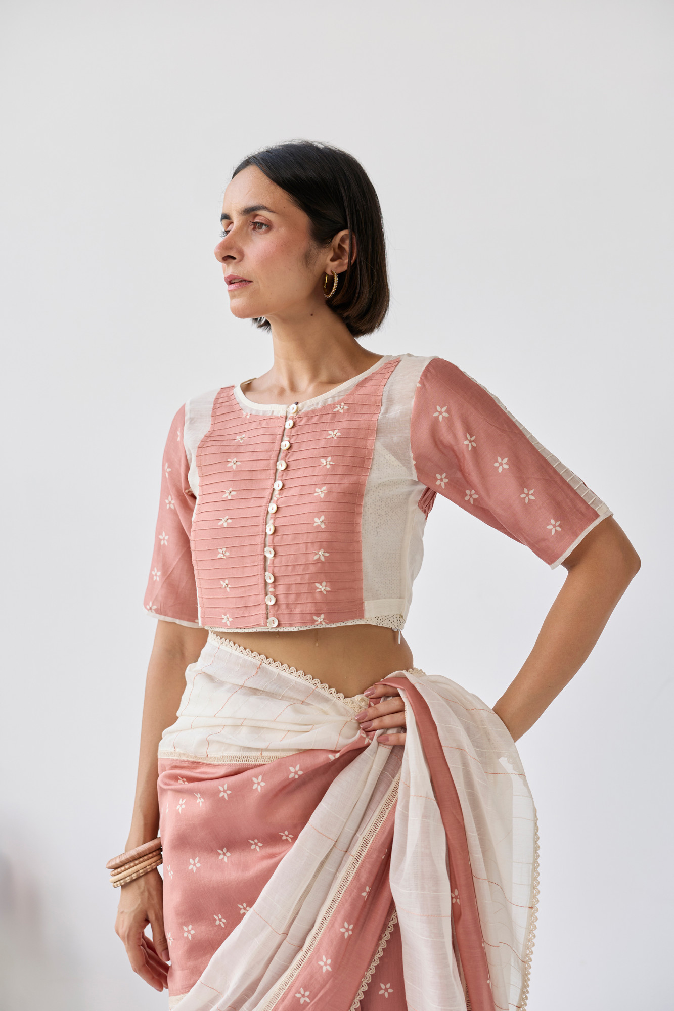 Surkh Block Printed Chanderi Blouse