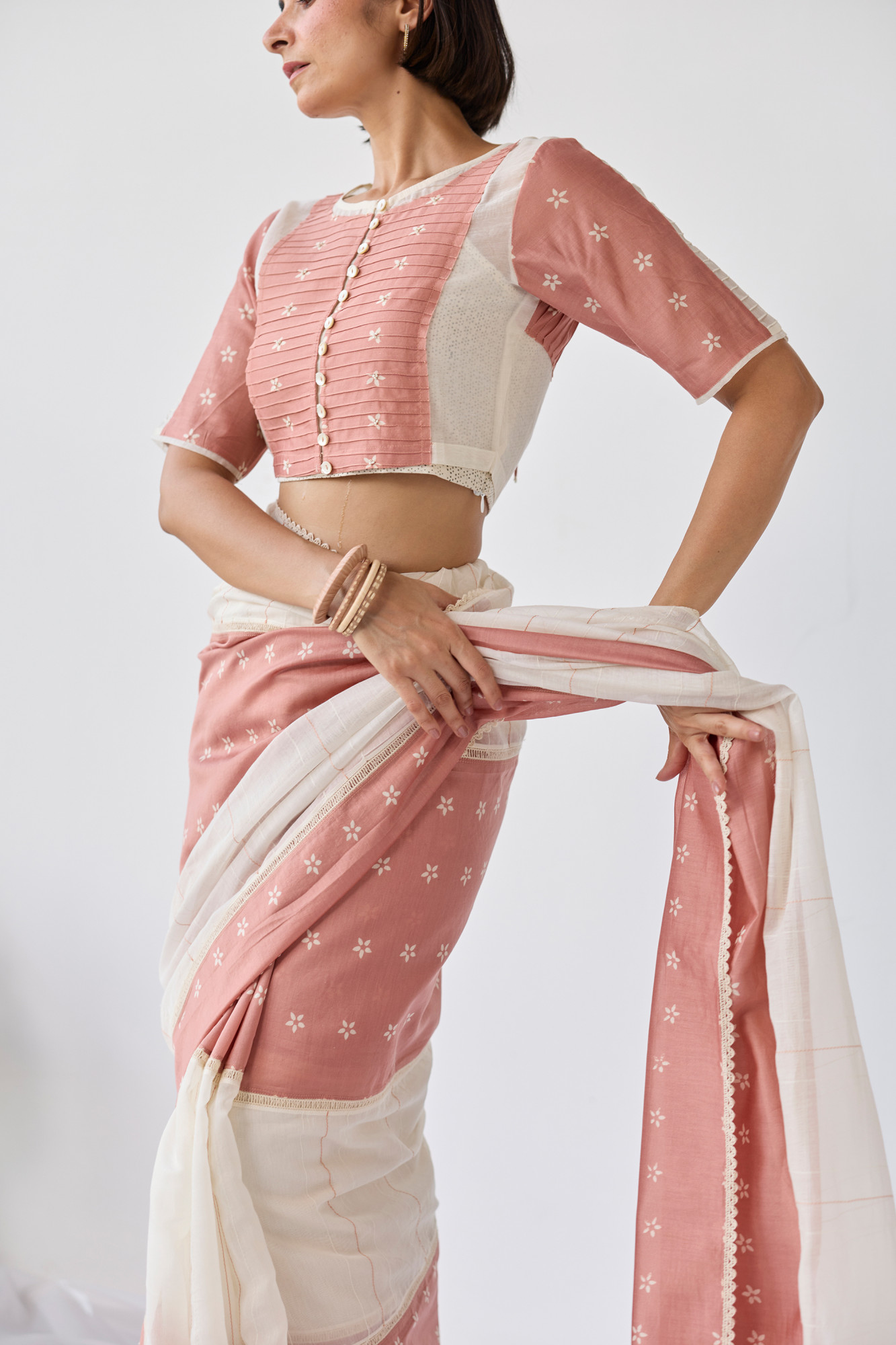 Surkh Block Printed Chanderi Blouse