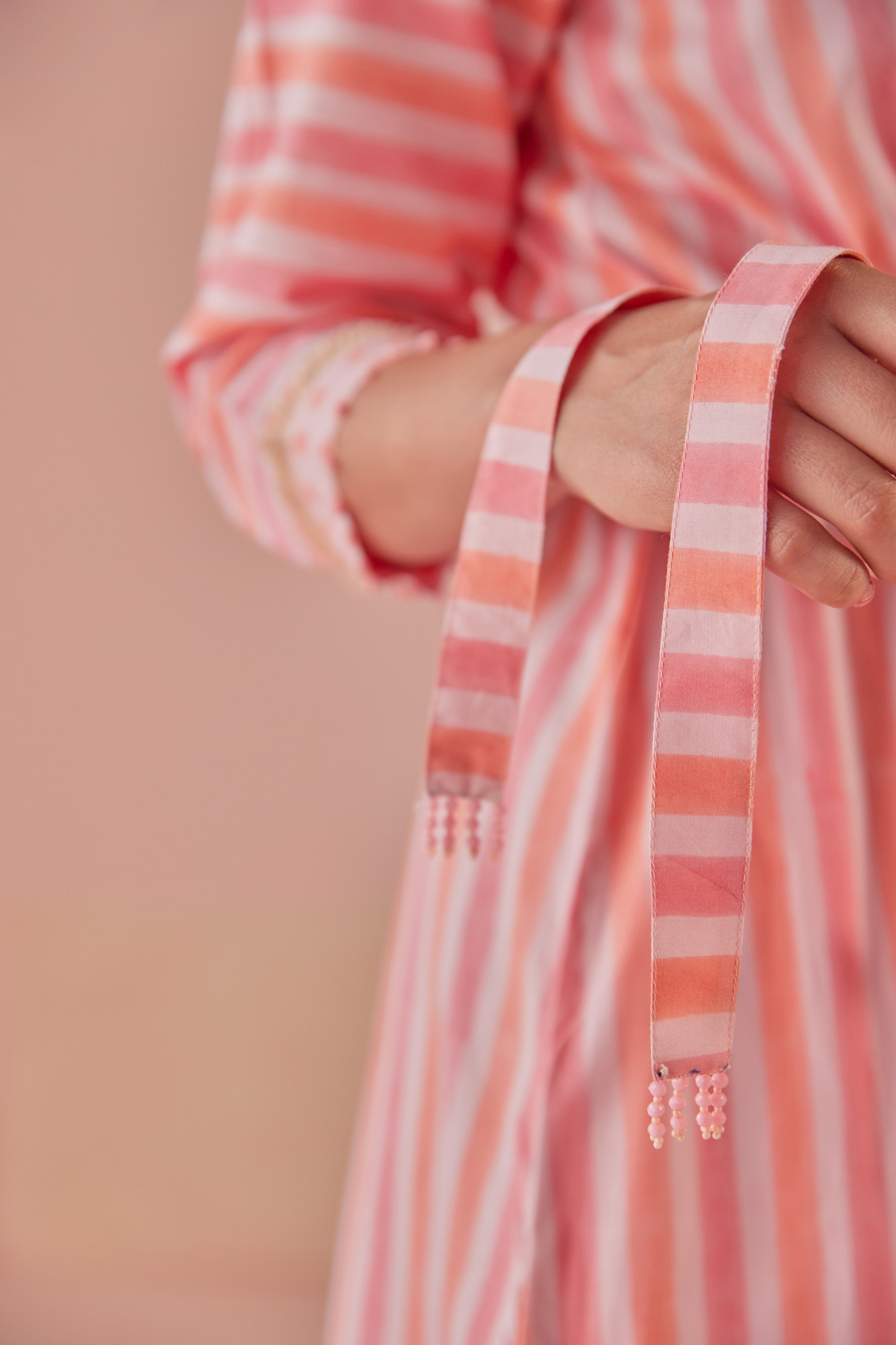 Sugar Stripe Cotton Modal Block Printed Shirt Dress