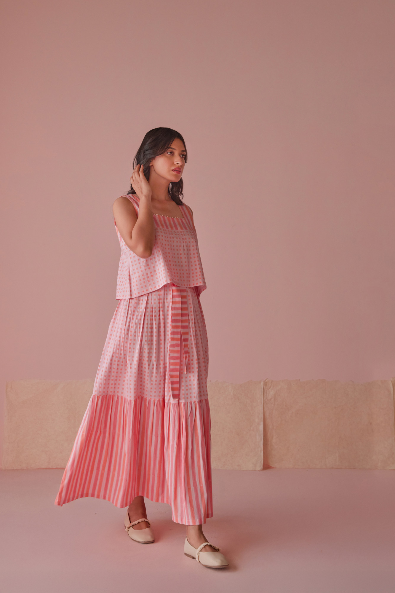 Taffy Twirl Cotton Modal Block Printed Co Ord Set