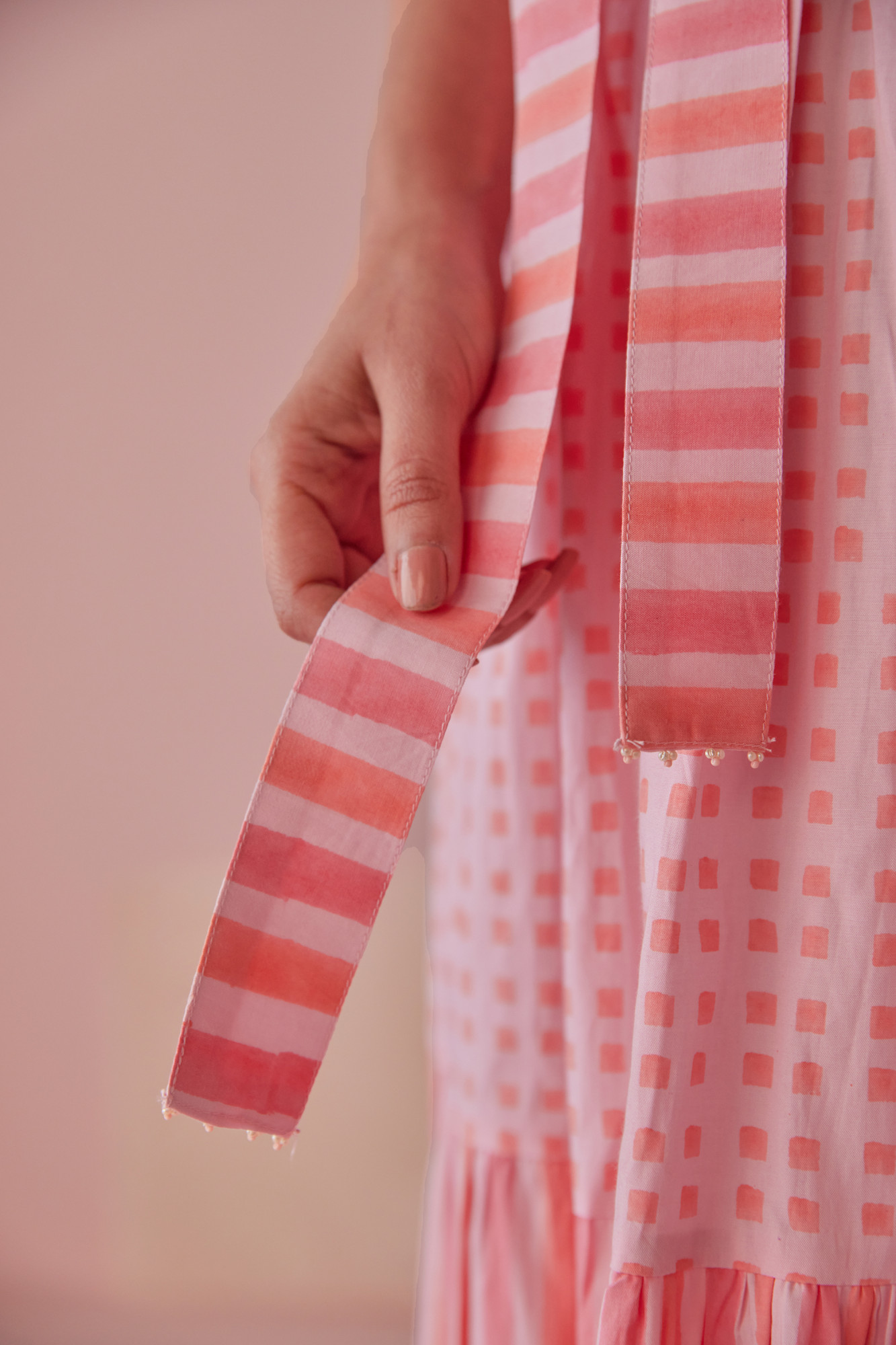 Taffy Twirl Cotton Modal Block Printed Skirt