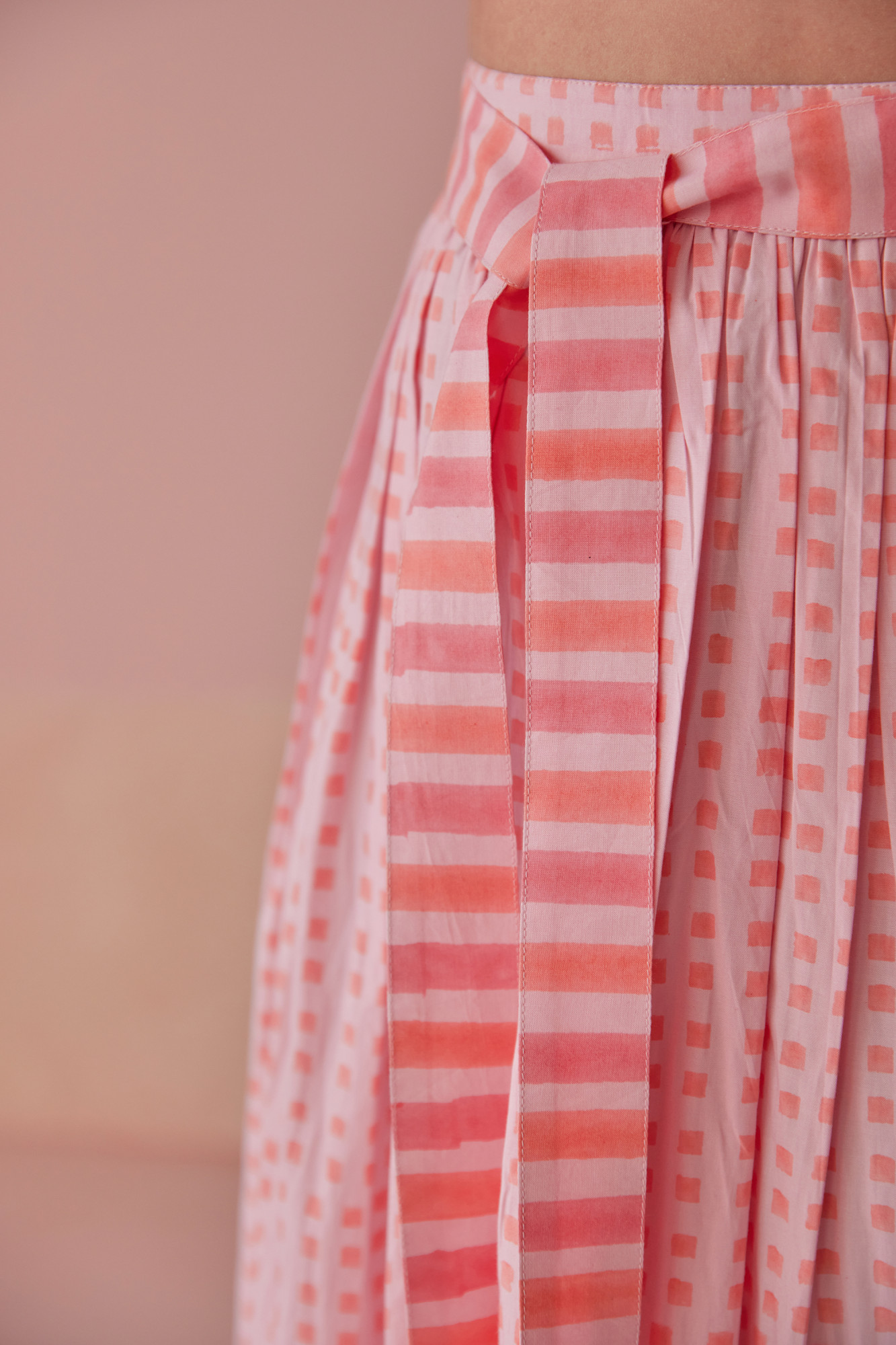 Taffy Twirl Cotton Modal Block Printed Skirt