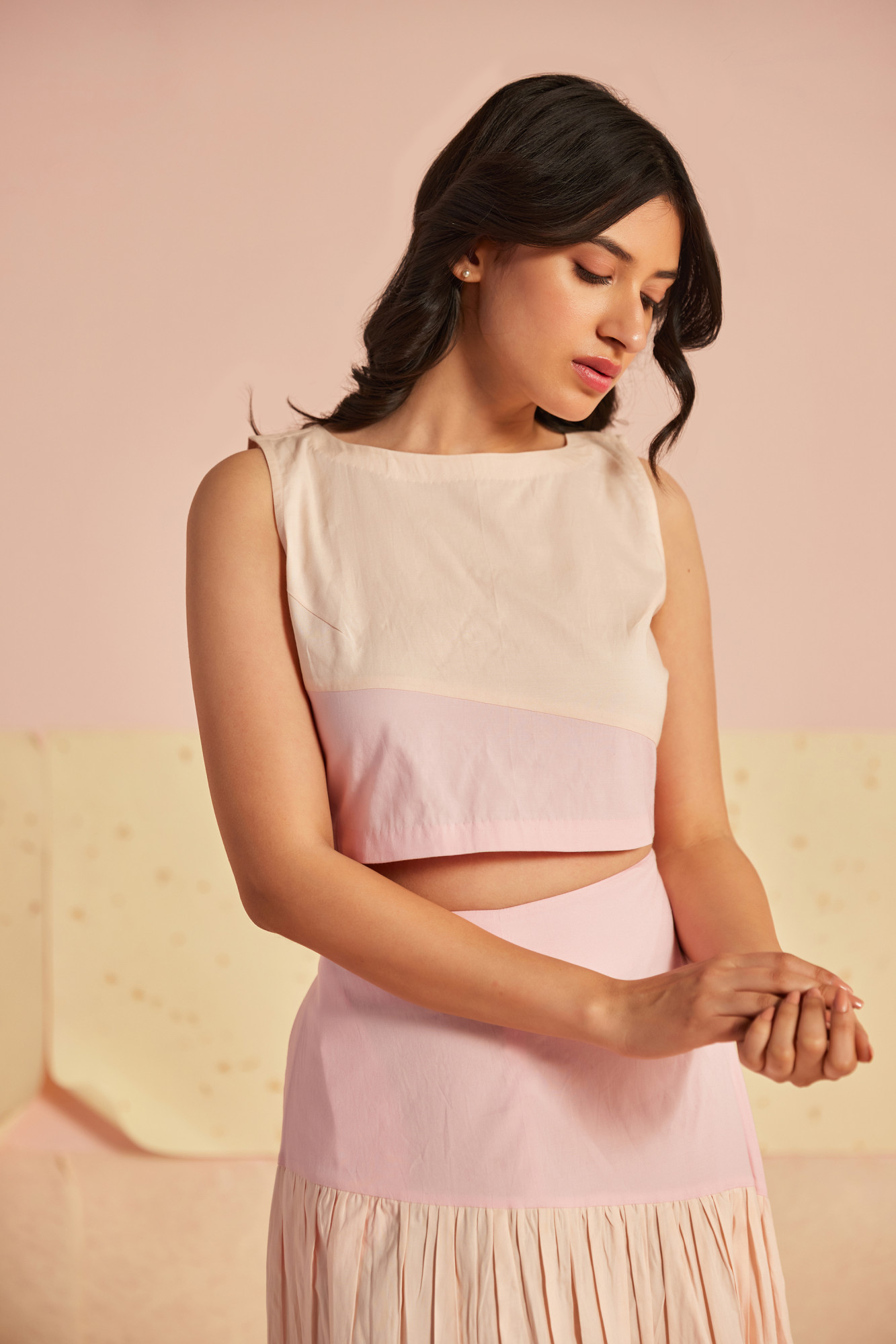 Gelato Cotton Modal Asymmetrical Panel Top