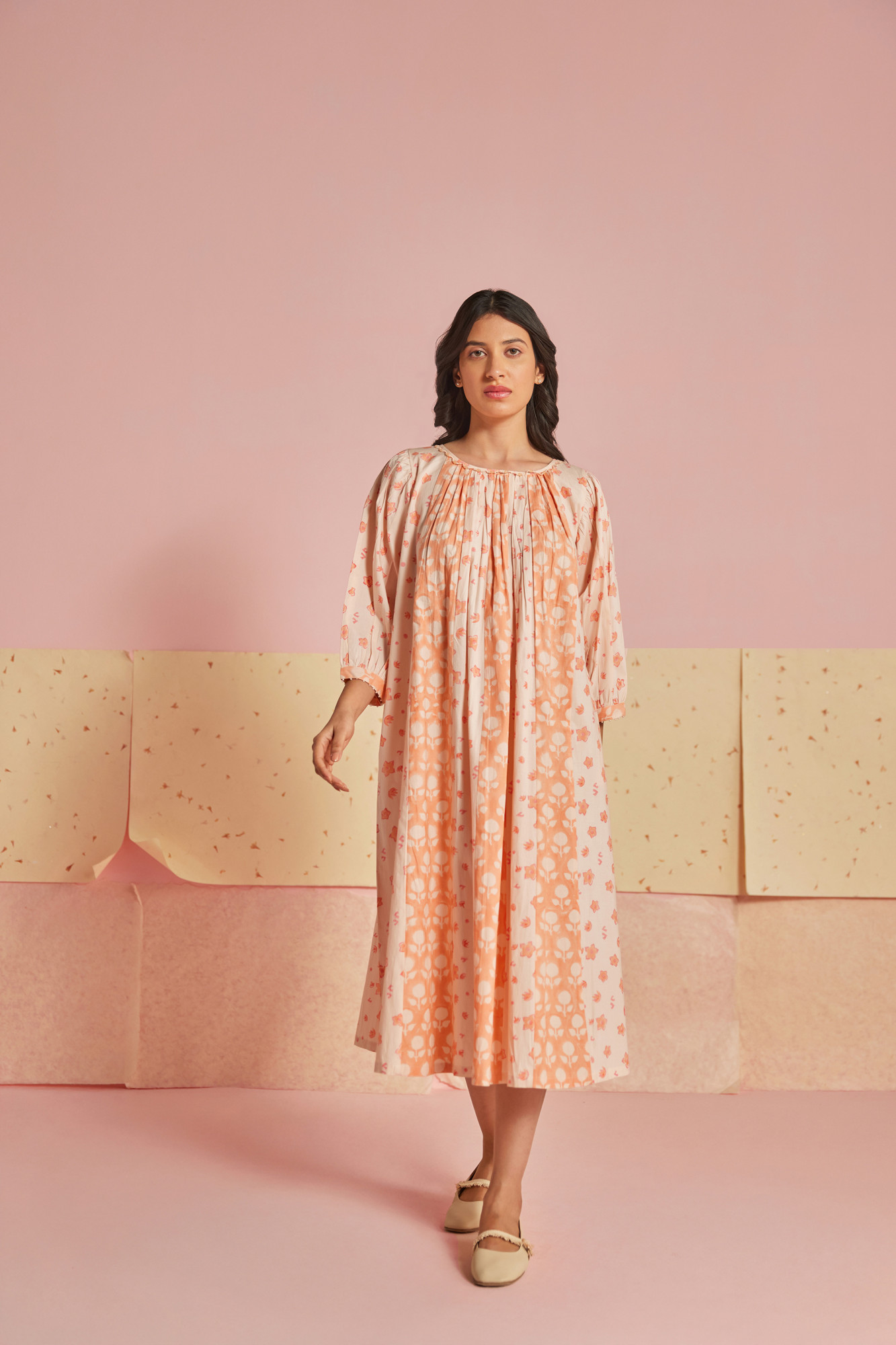 Melony Cotton Modal Block Printed Dress