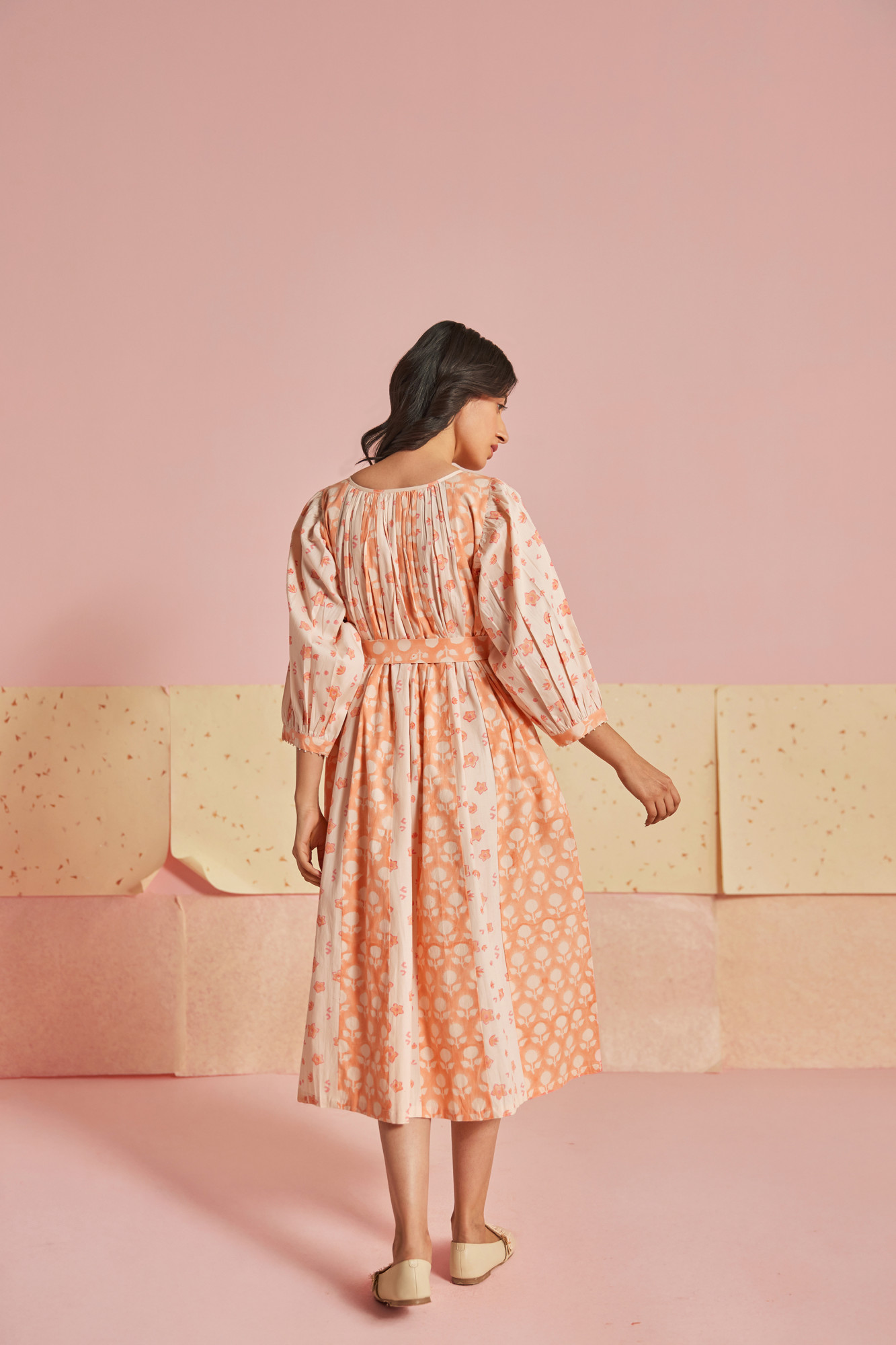 Melony Cotton Modal Block Printed Dress