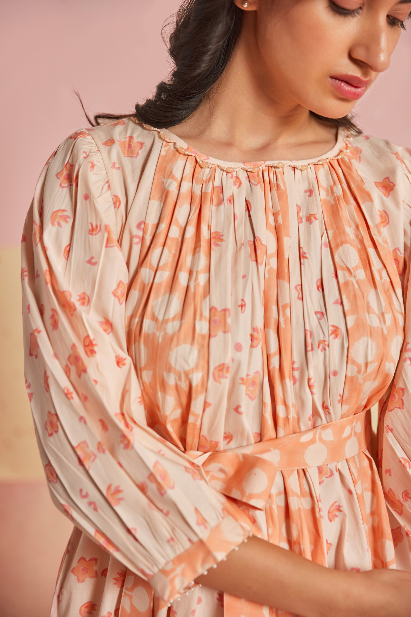 Melony Cotton Modal Block Printed Dress