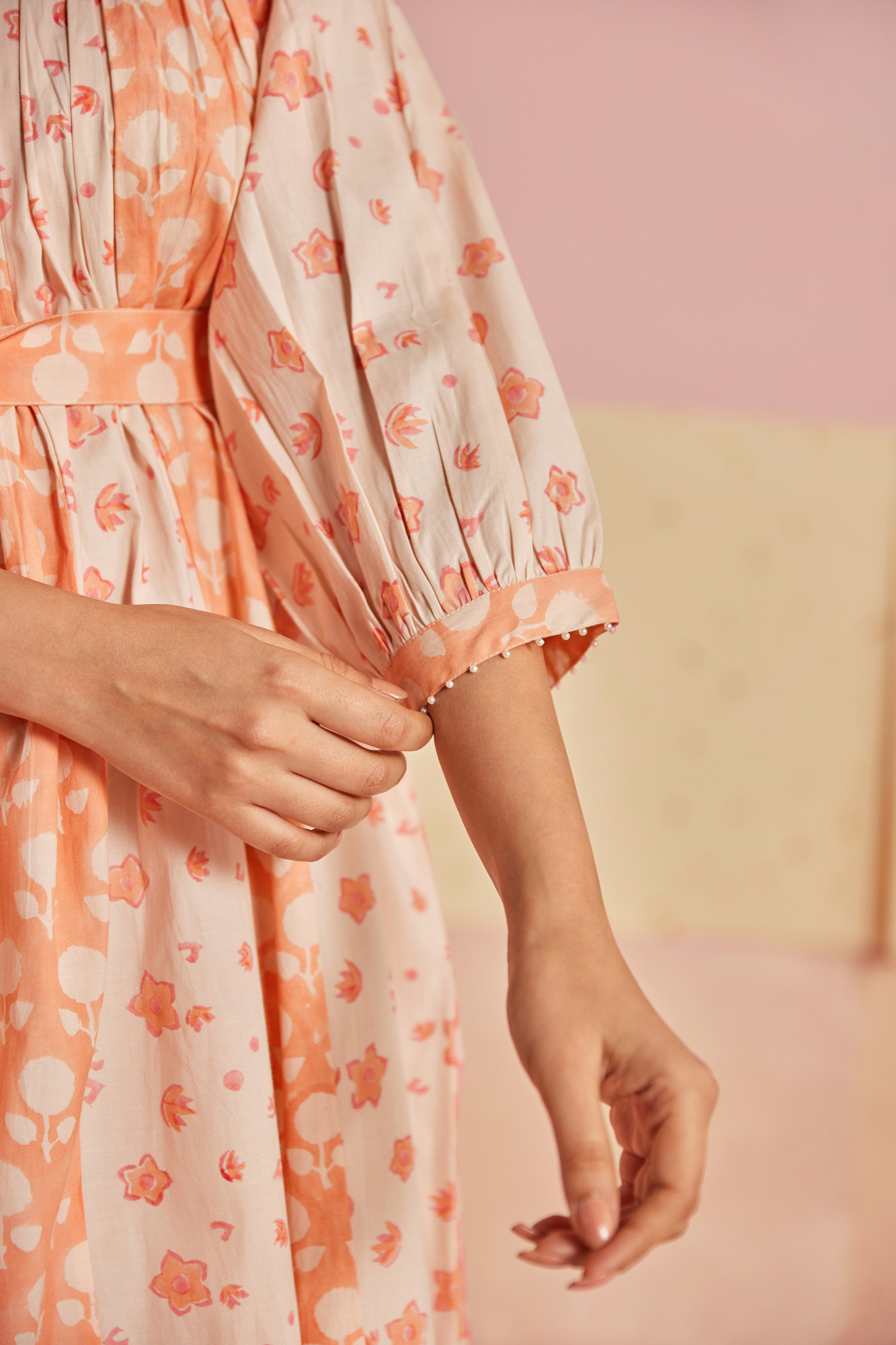 Melony Cotton Modal Block Printed Dress