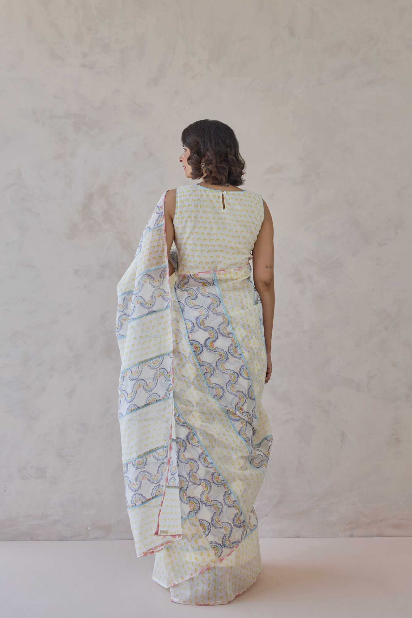 Tarang Block Printed Handloom Chanderi Saree